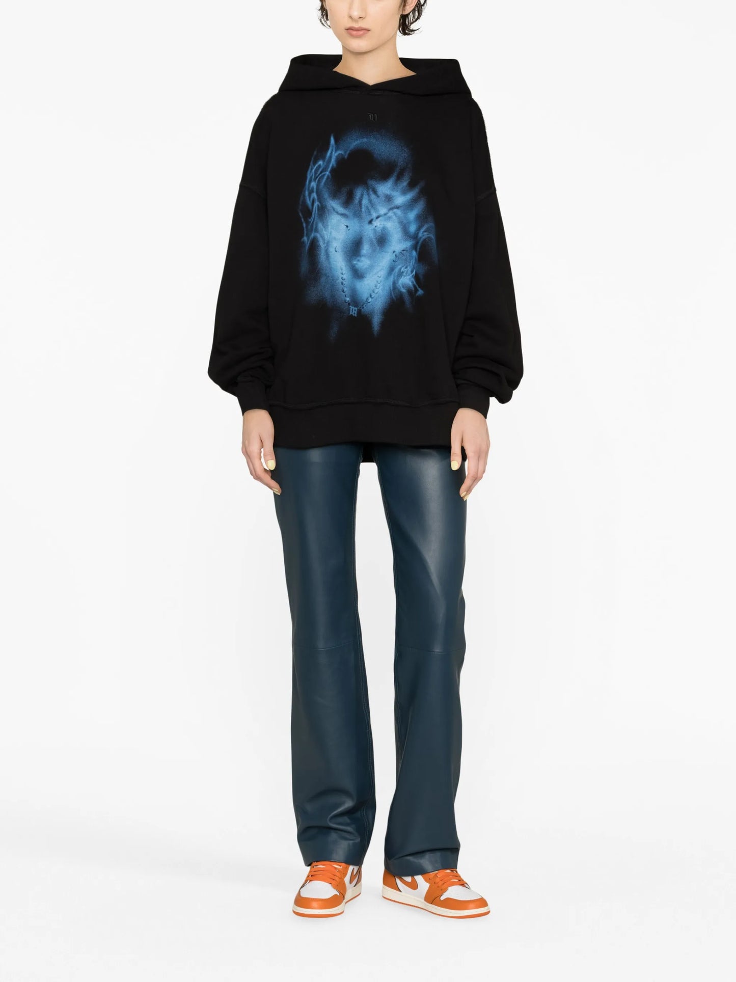 graphic-print long-sleeve hoodie