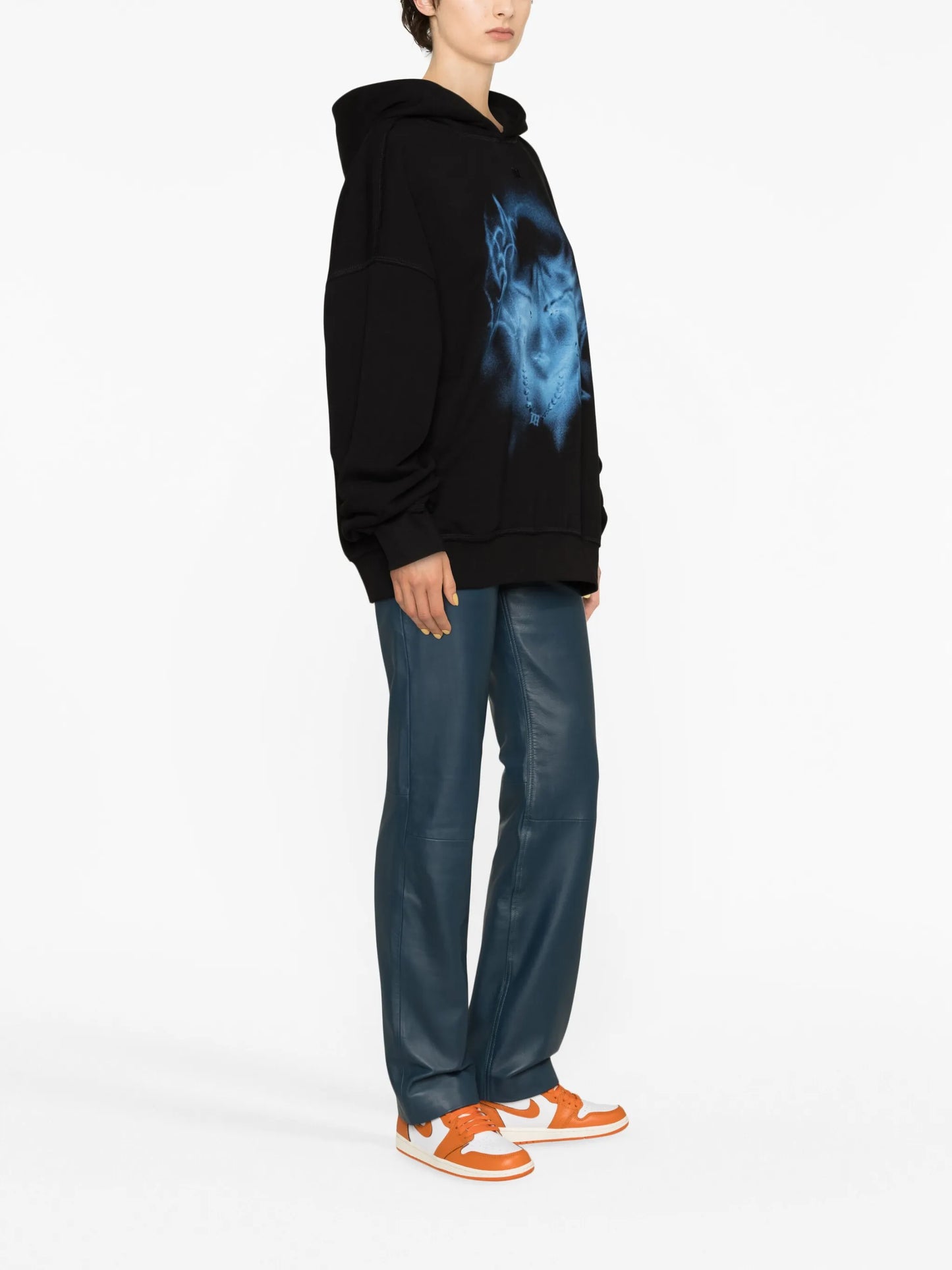 graphic-print long-sleeve hoodie