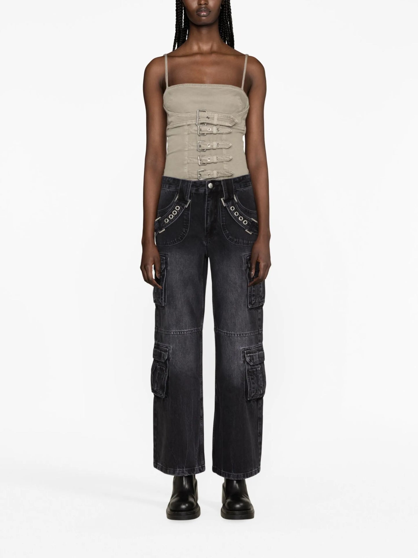 Harness Strap cargo jeans