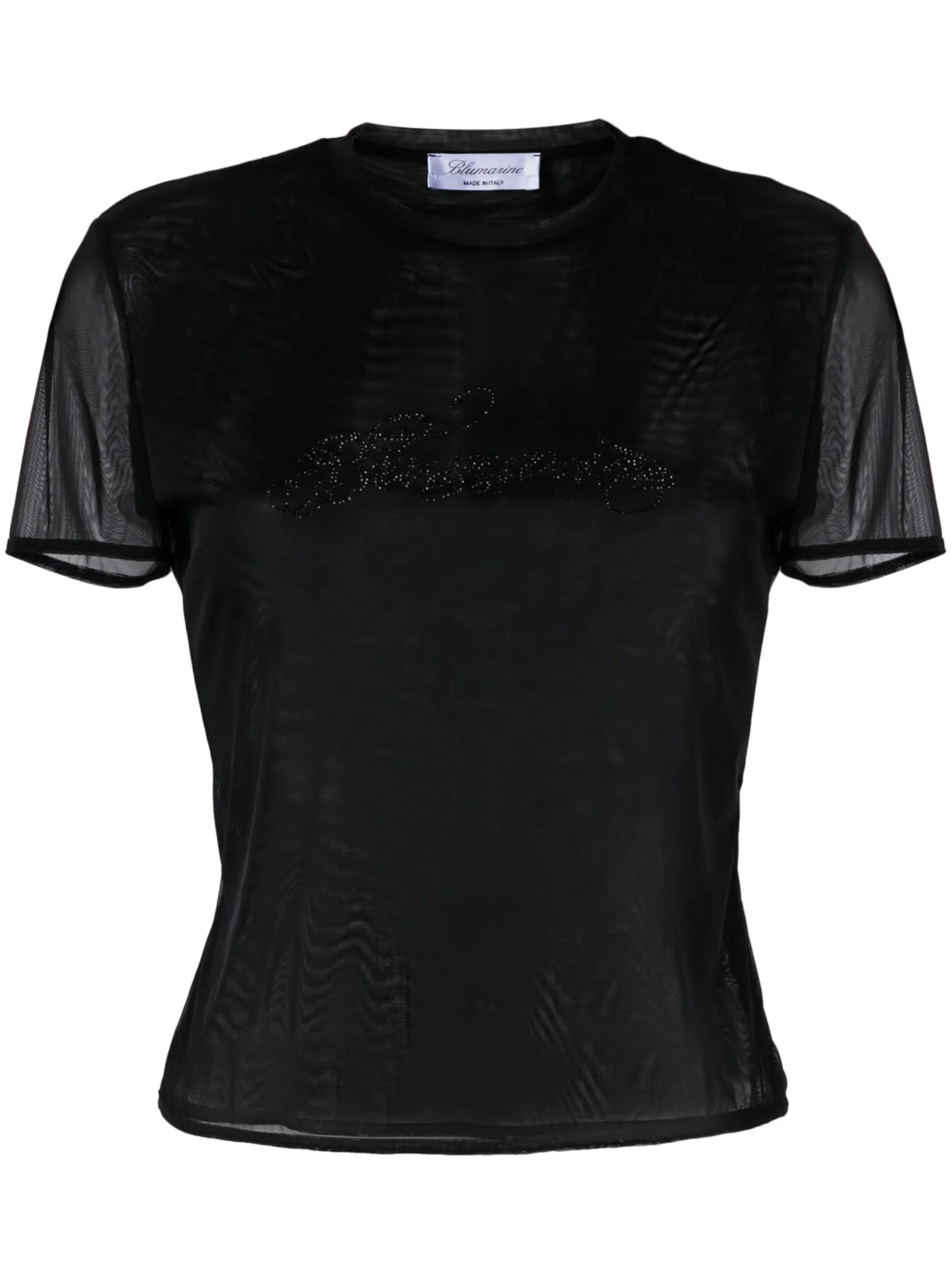 crystal-embellished mesh logo T-shirt