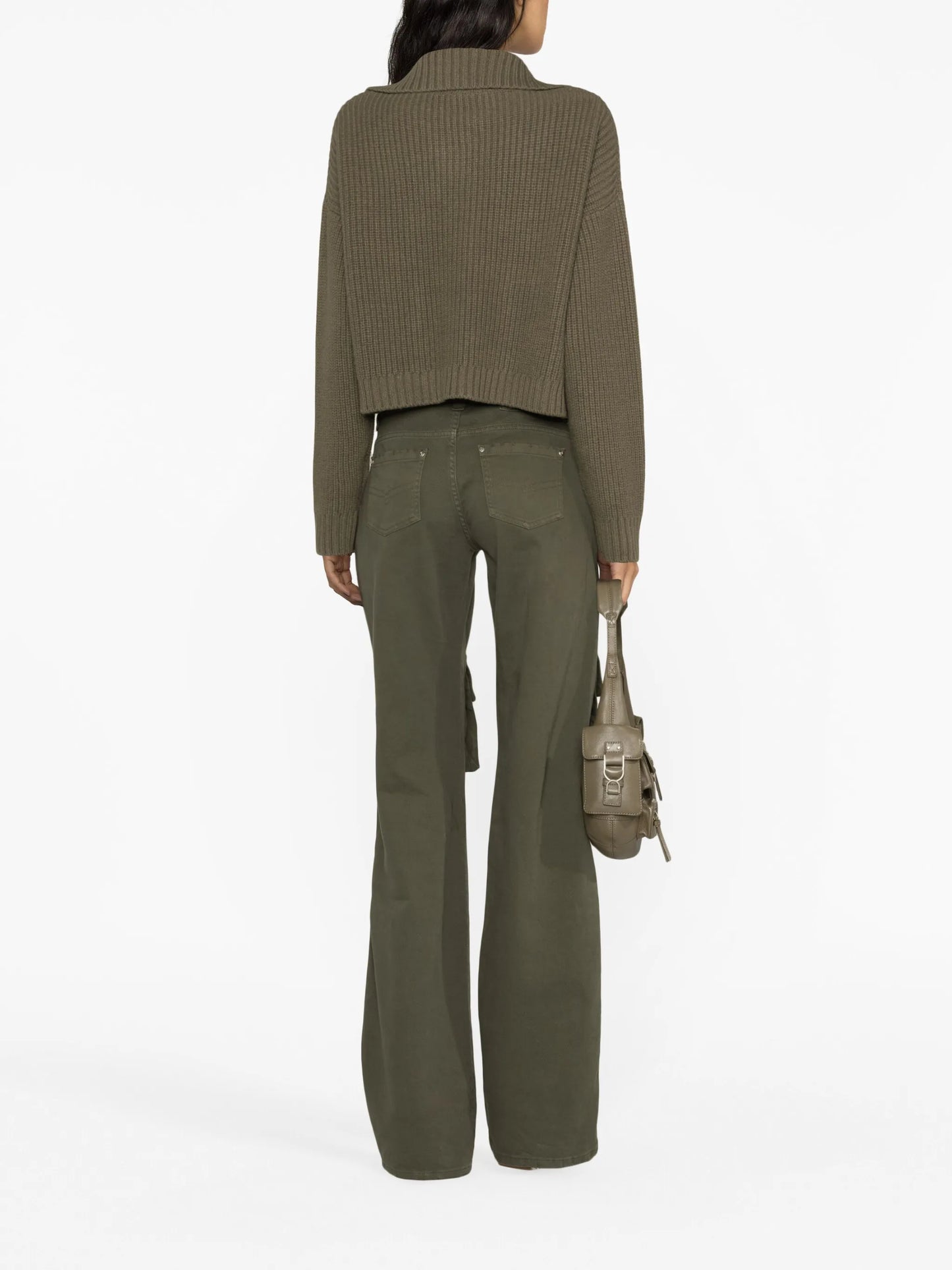 cargo-pockets ribbed cardigan