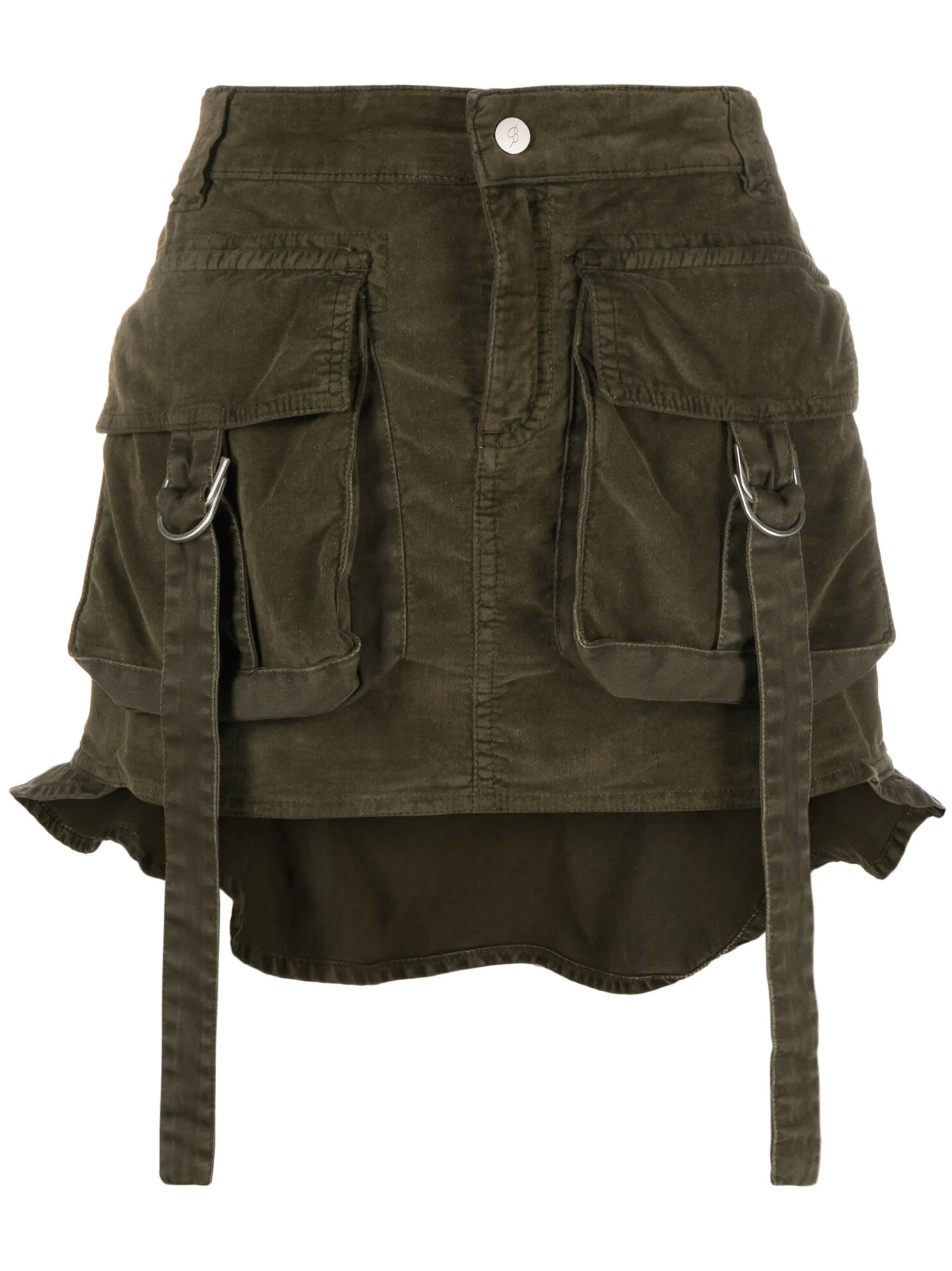 cotton-blend cargo miniskirt