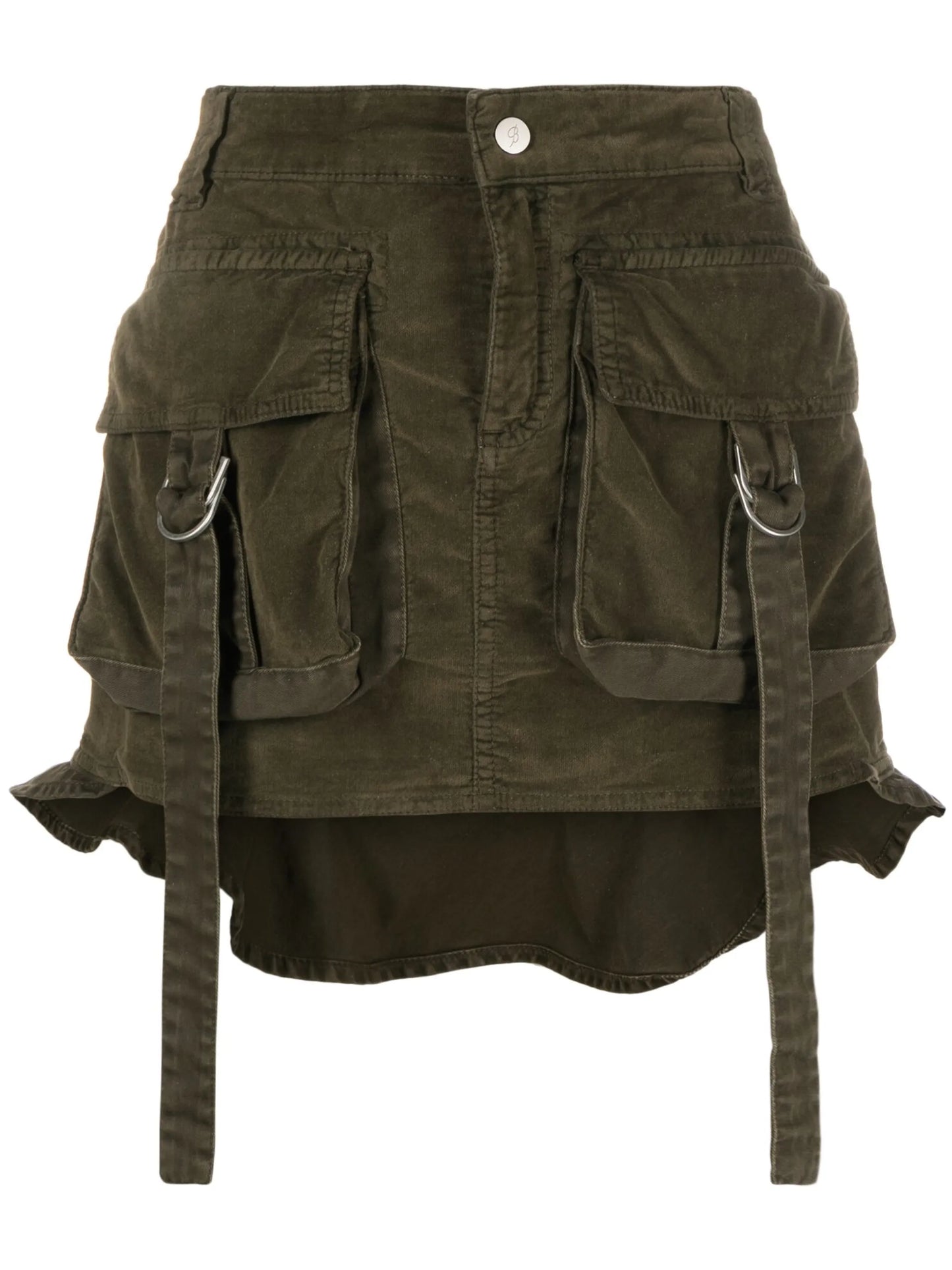 cotton-blend cargo miniskirt
