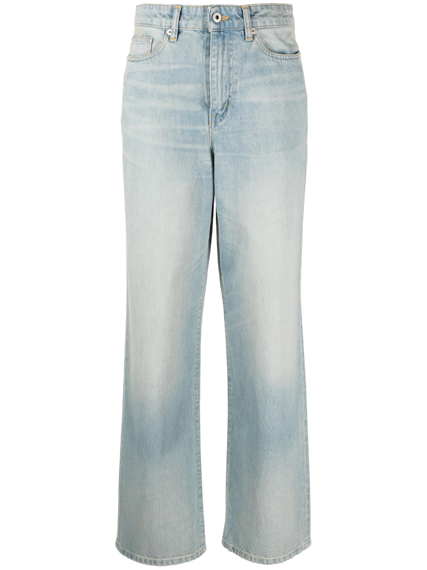 logo-appliqué wide-leg jeans