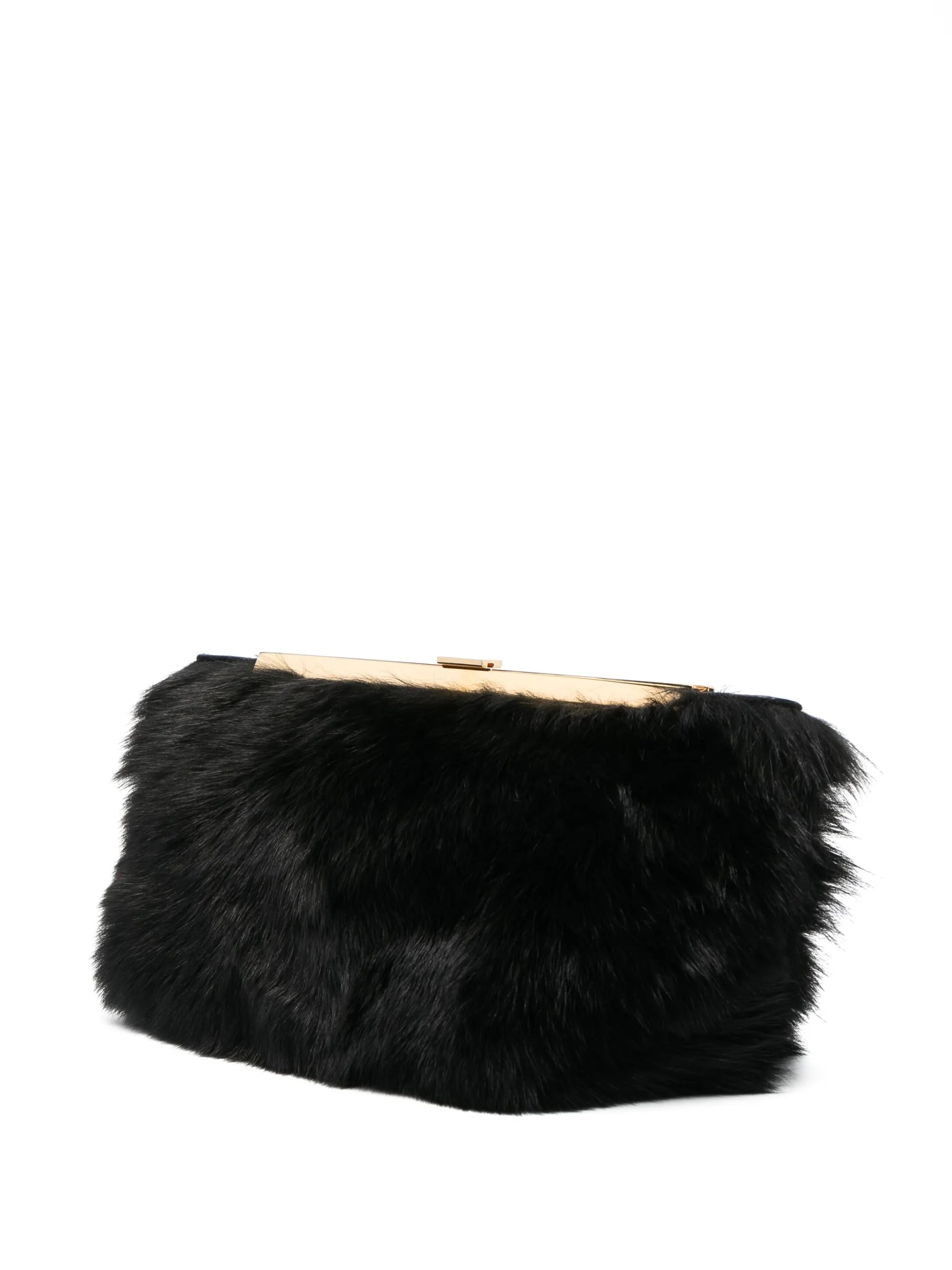 Aimee shearling clutch bag