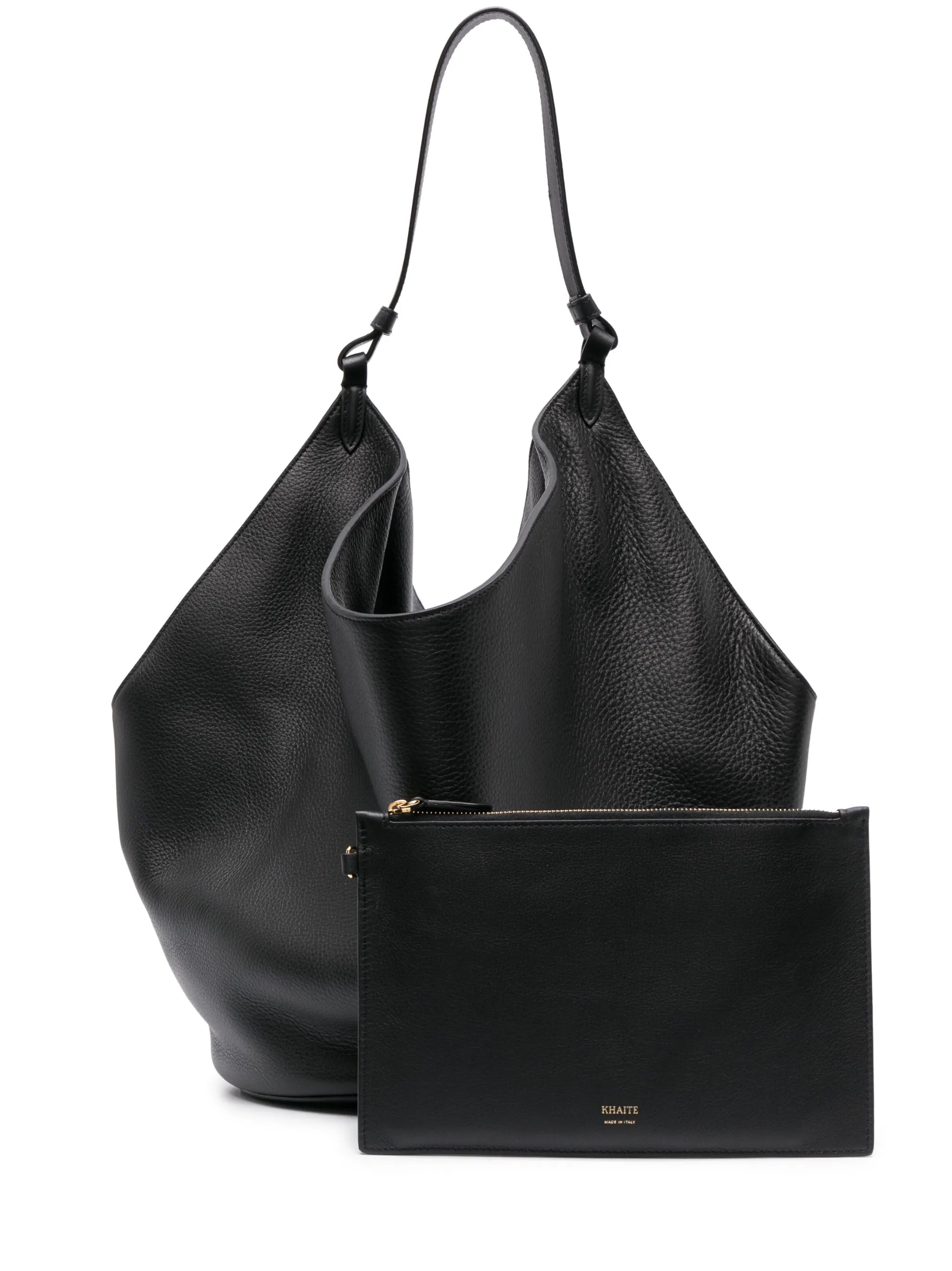 medium Lotus leather tote bag