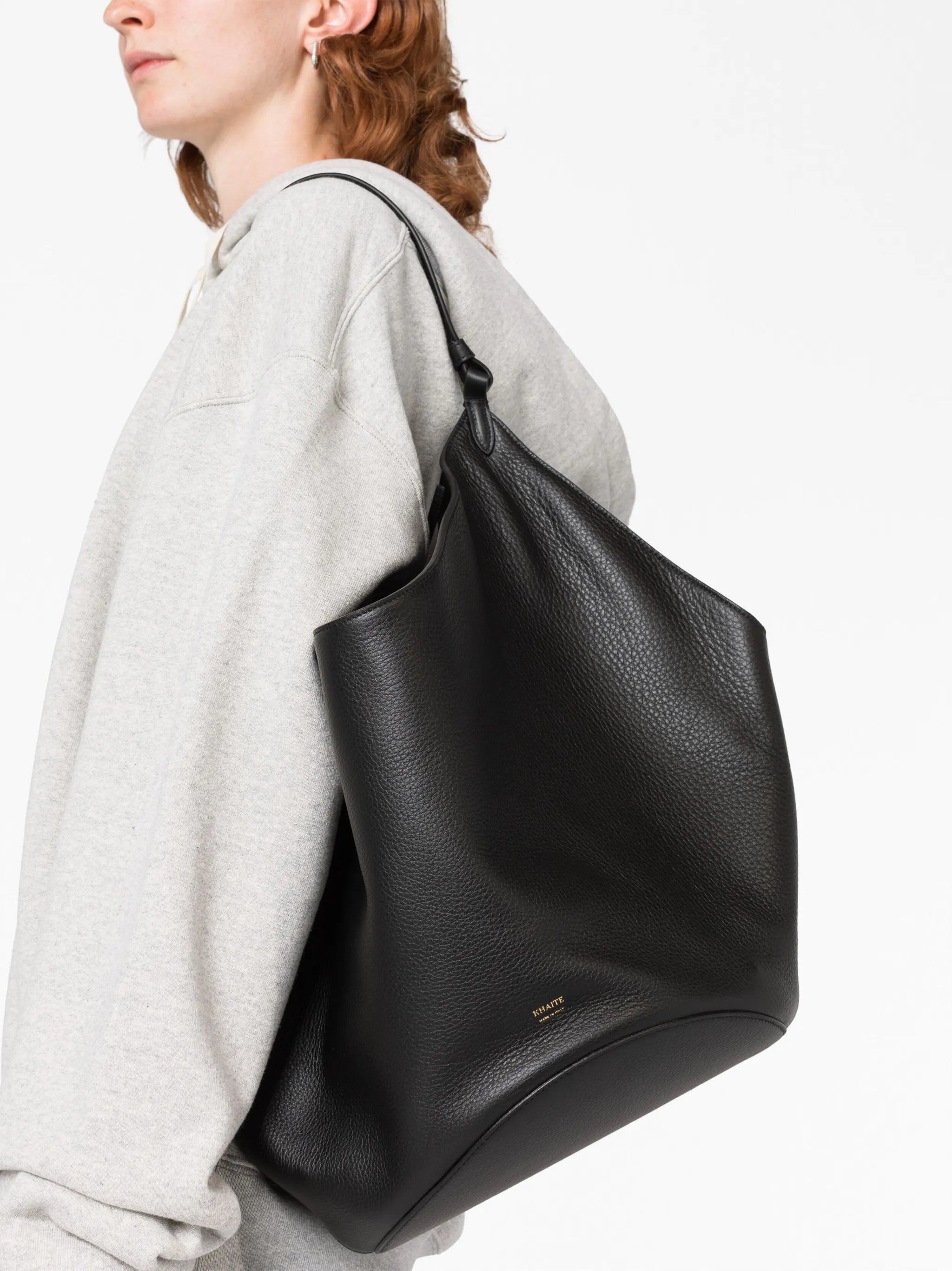 medium Lotus leather tote bag