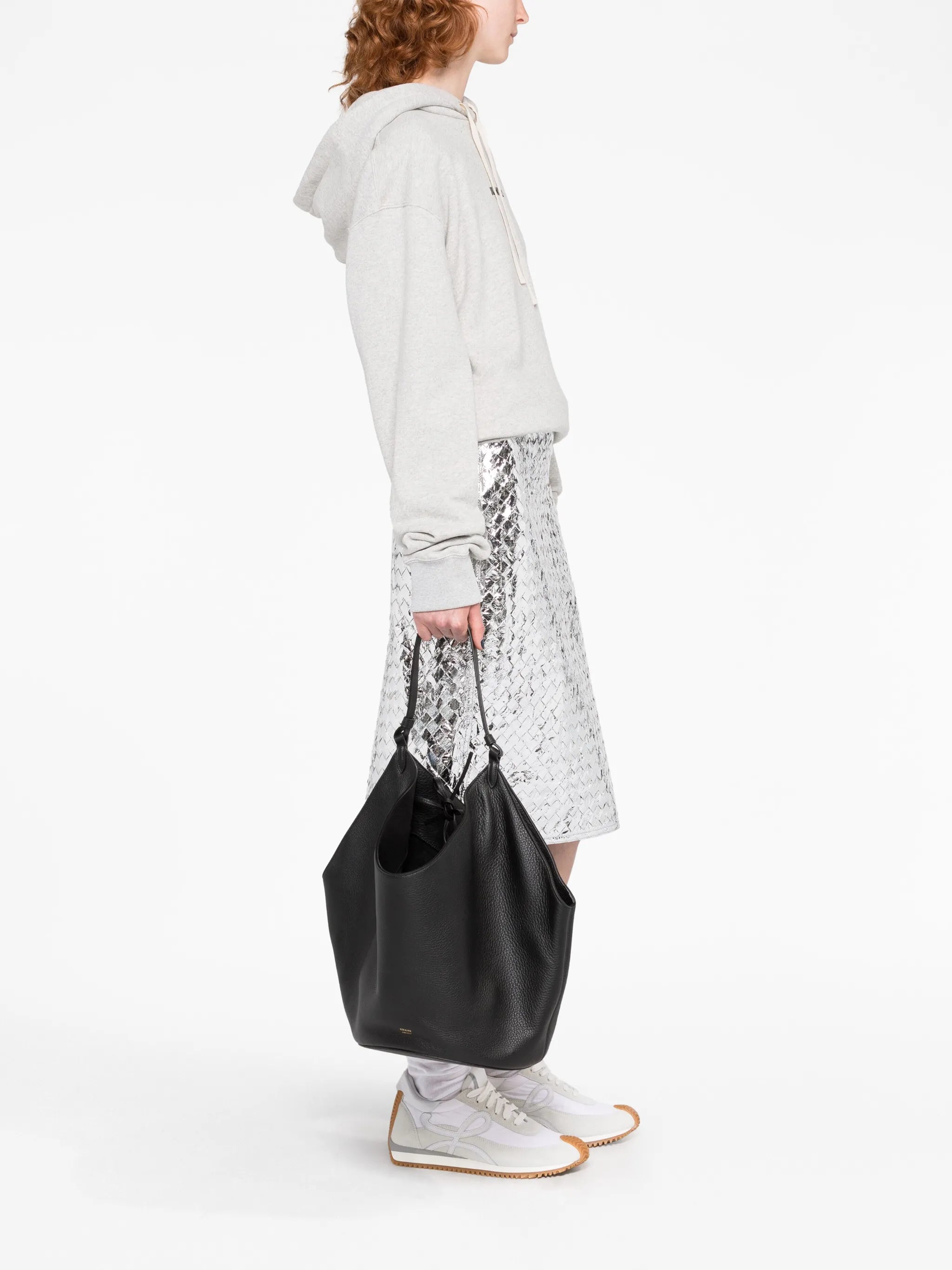 medium Lotus leather tote bag