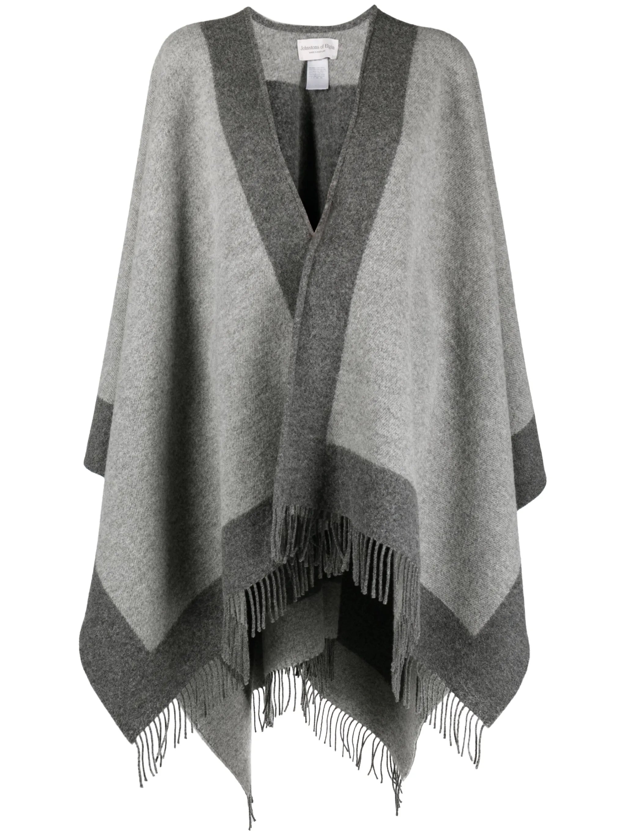 contrasting-border wool cape