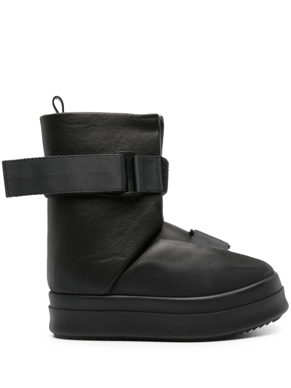 buckled leather ankle boots
