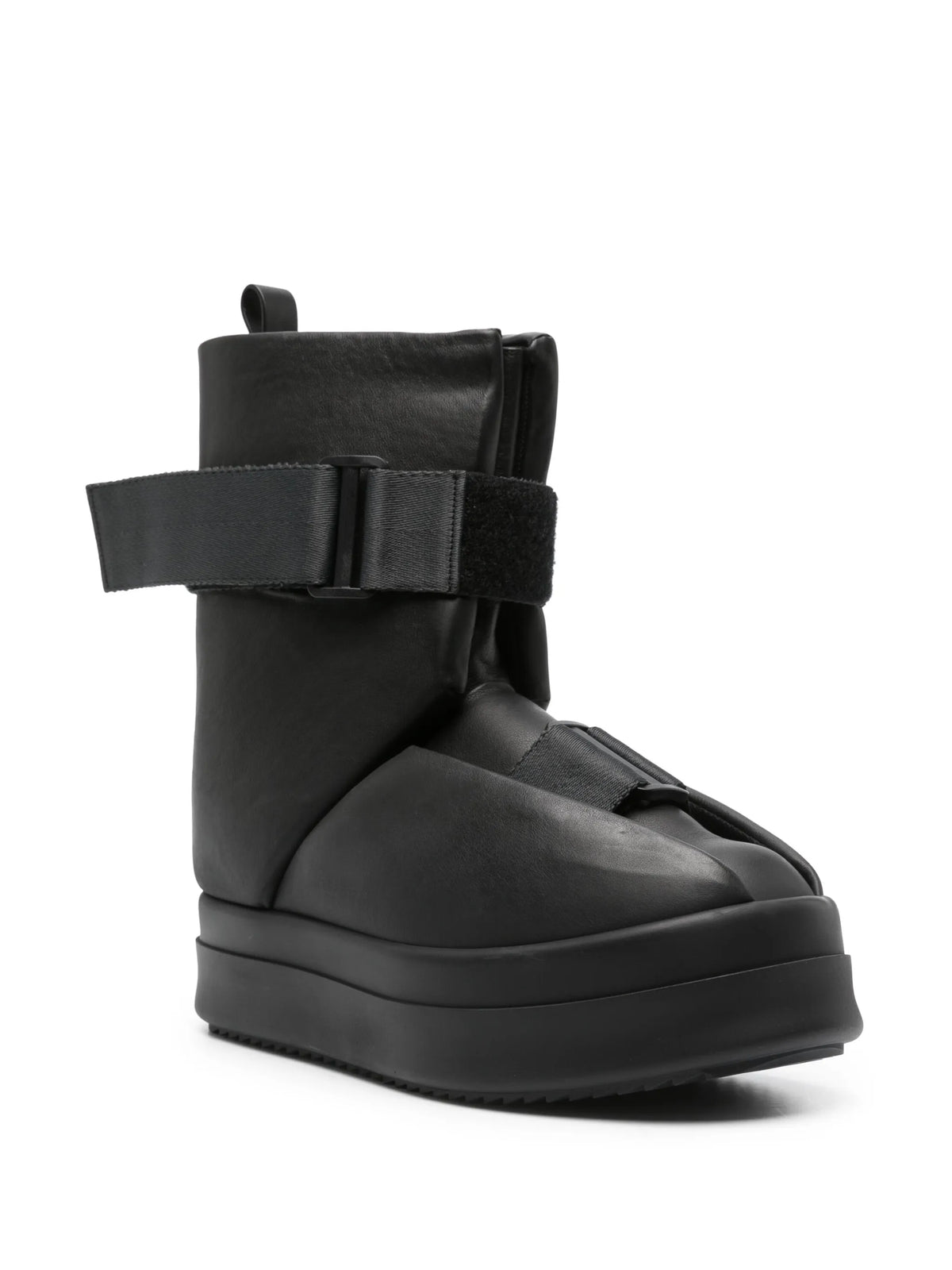 buckled leather ankle boots