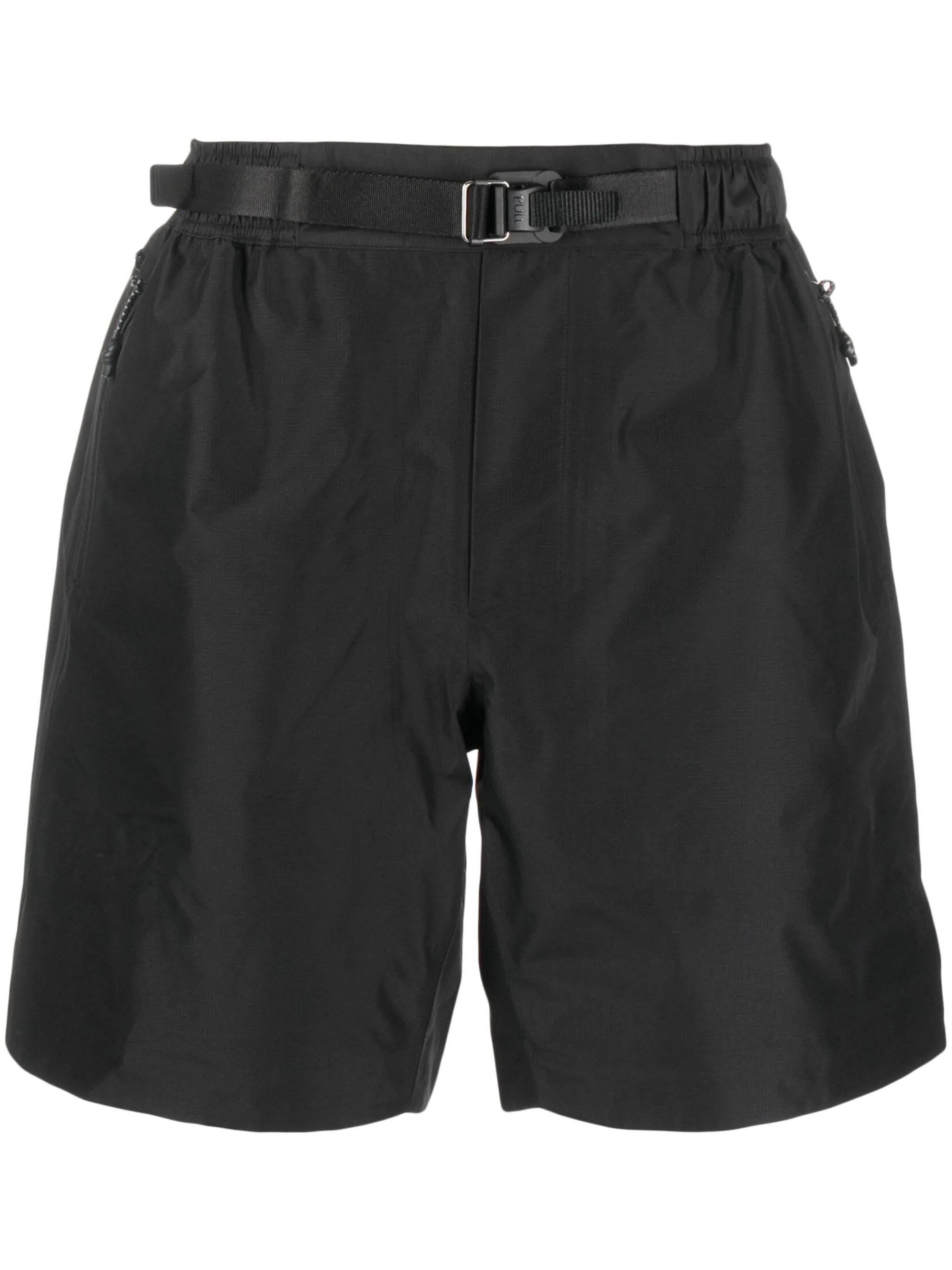 belted running shorts