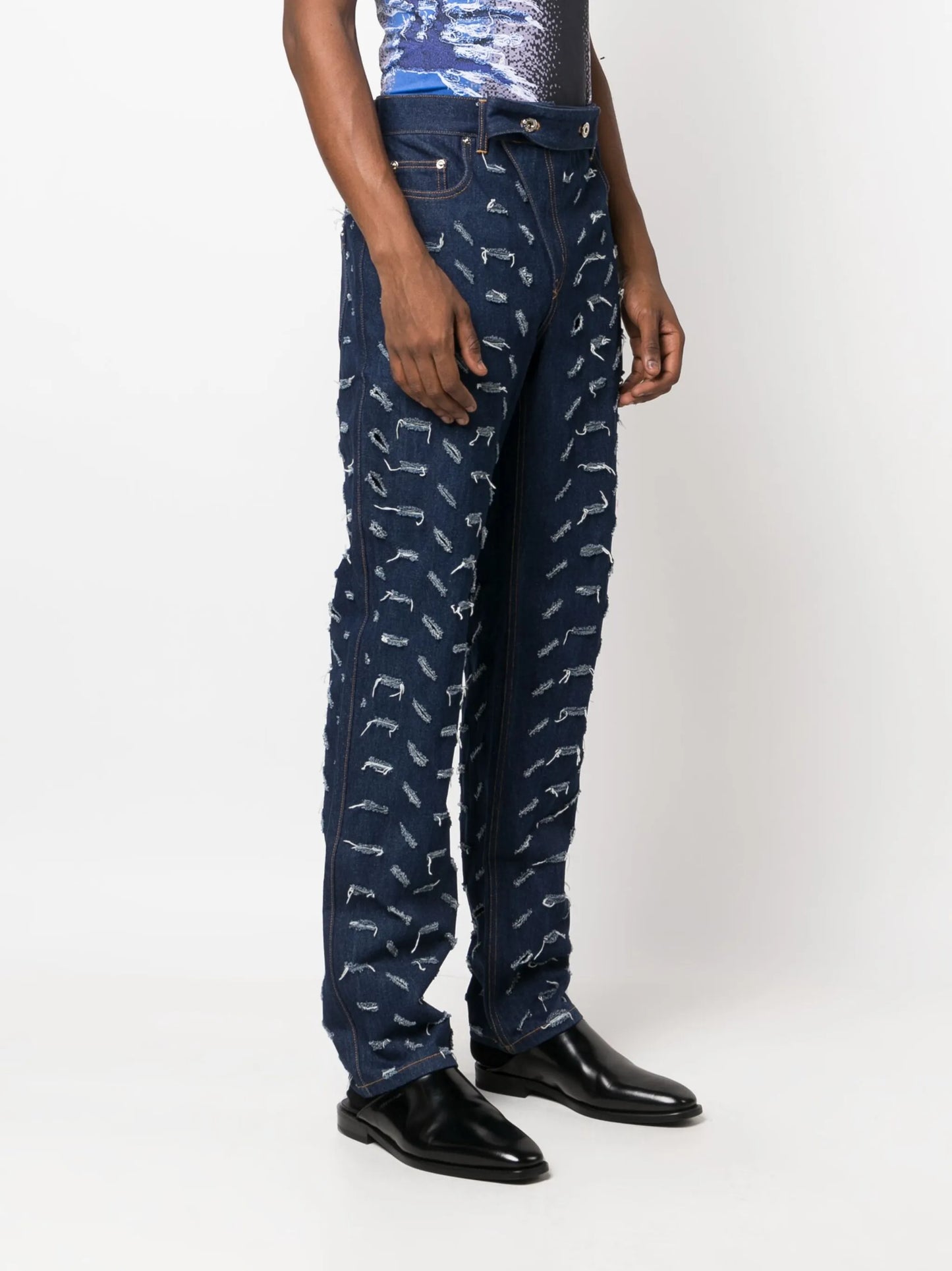 high-waist bootcut jeans