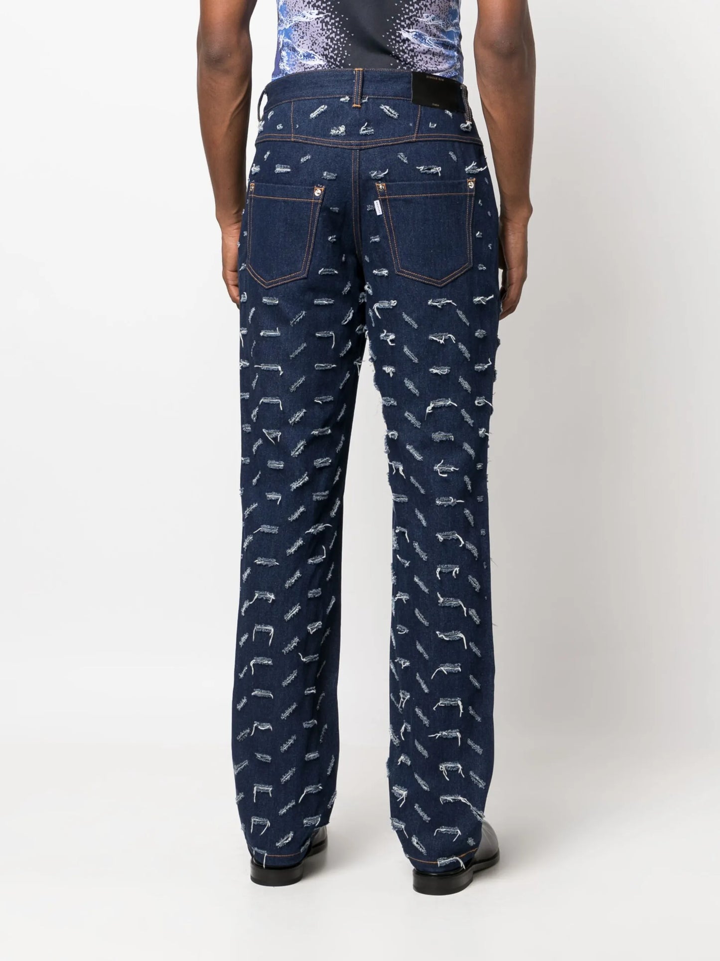 high-waist bootcut jeans