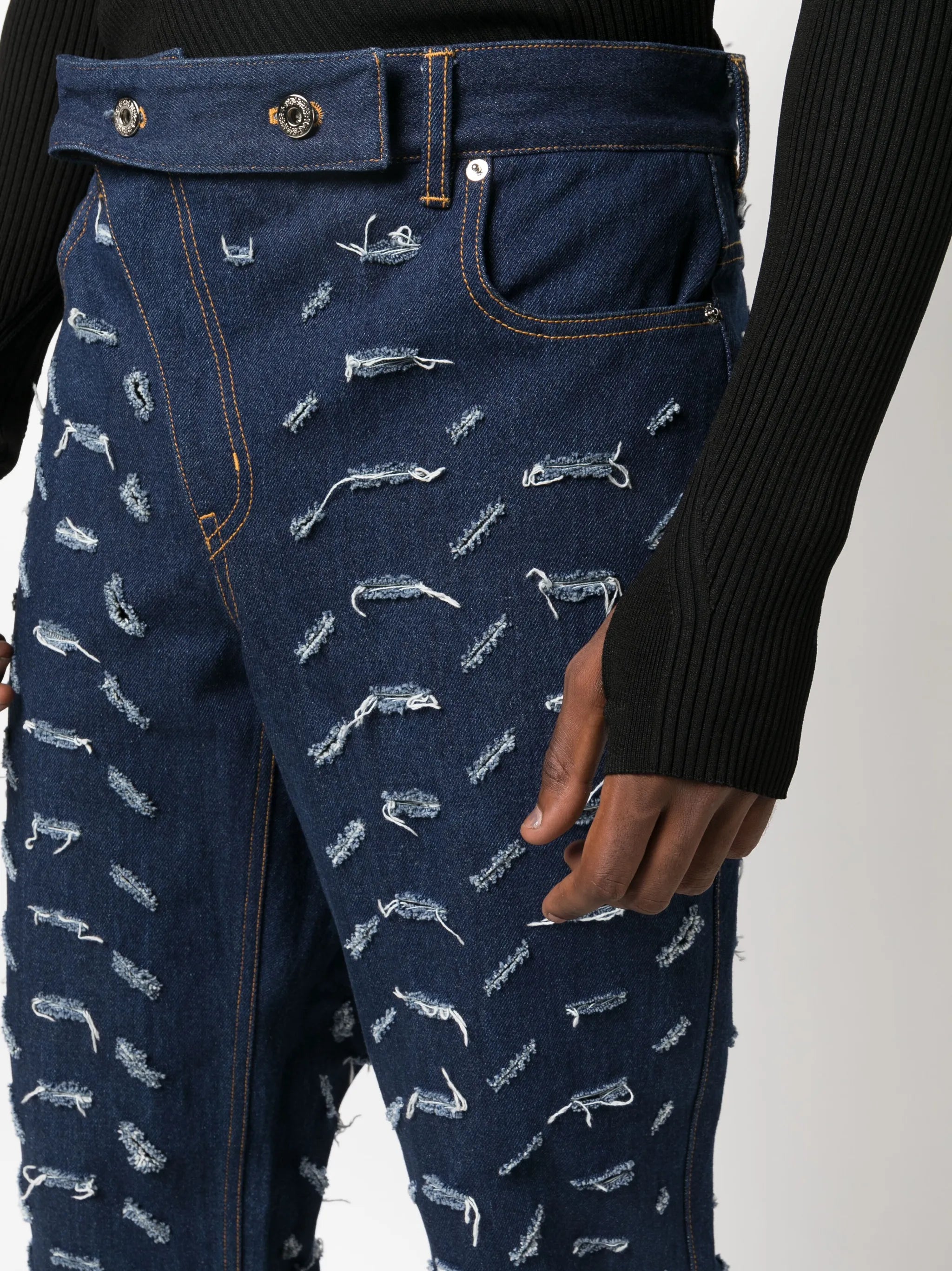 high-waist bootcut jeans