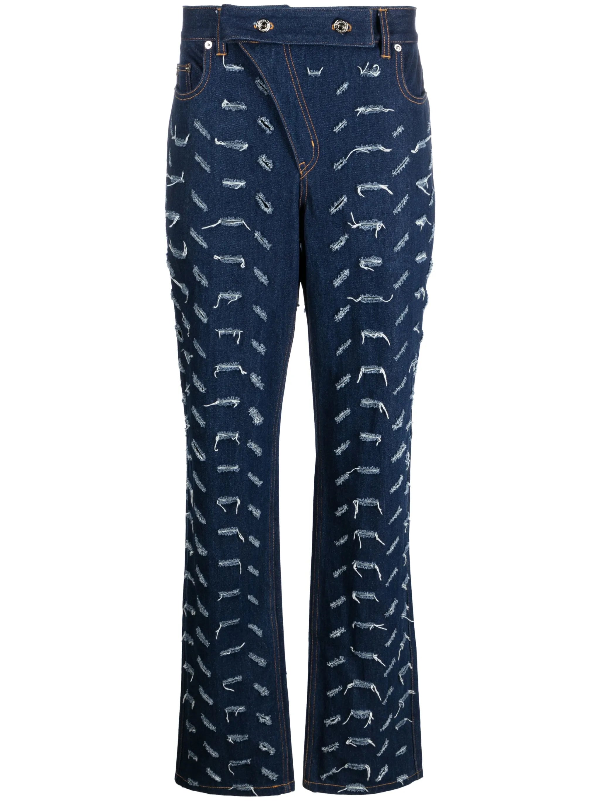high-waist bootcut jeans