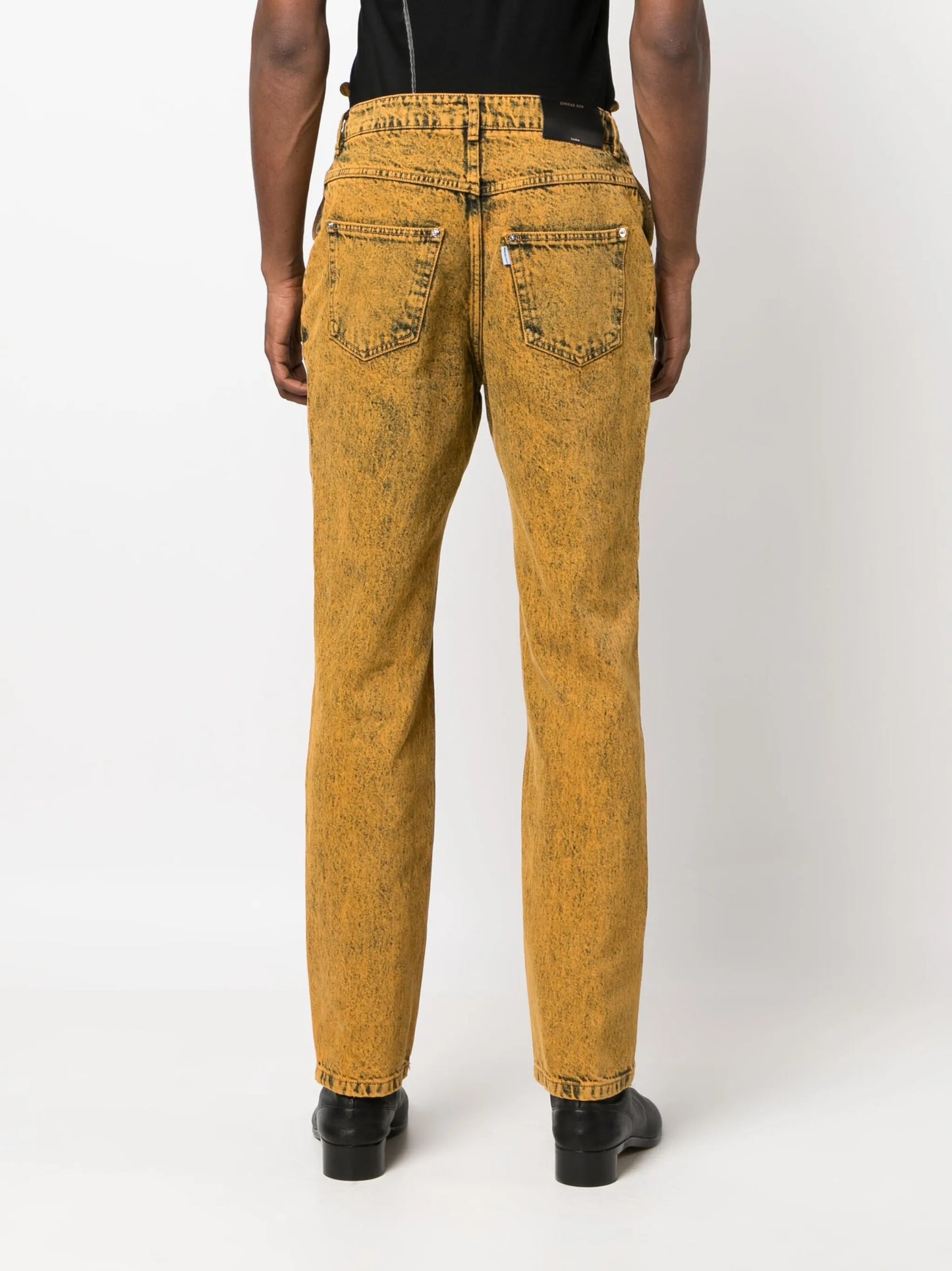 mid-rise straight-leg jeans