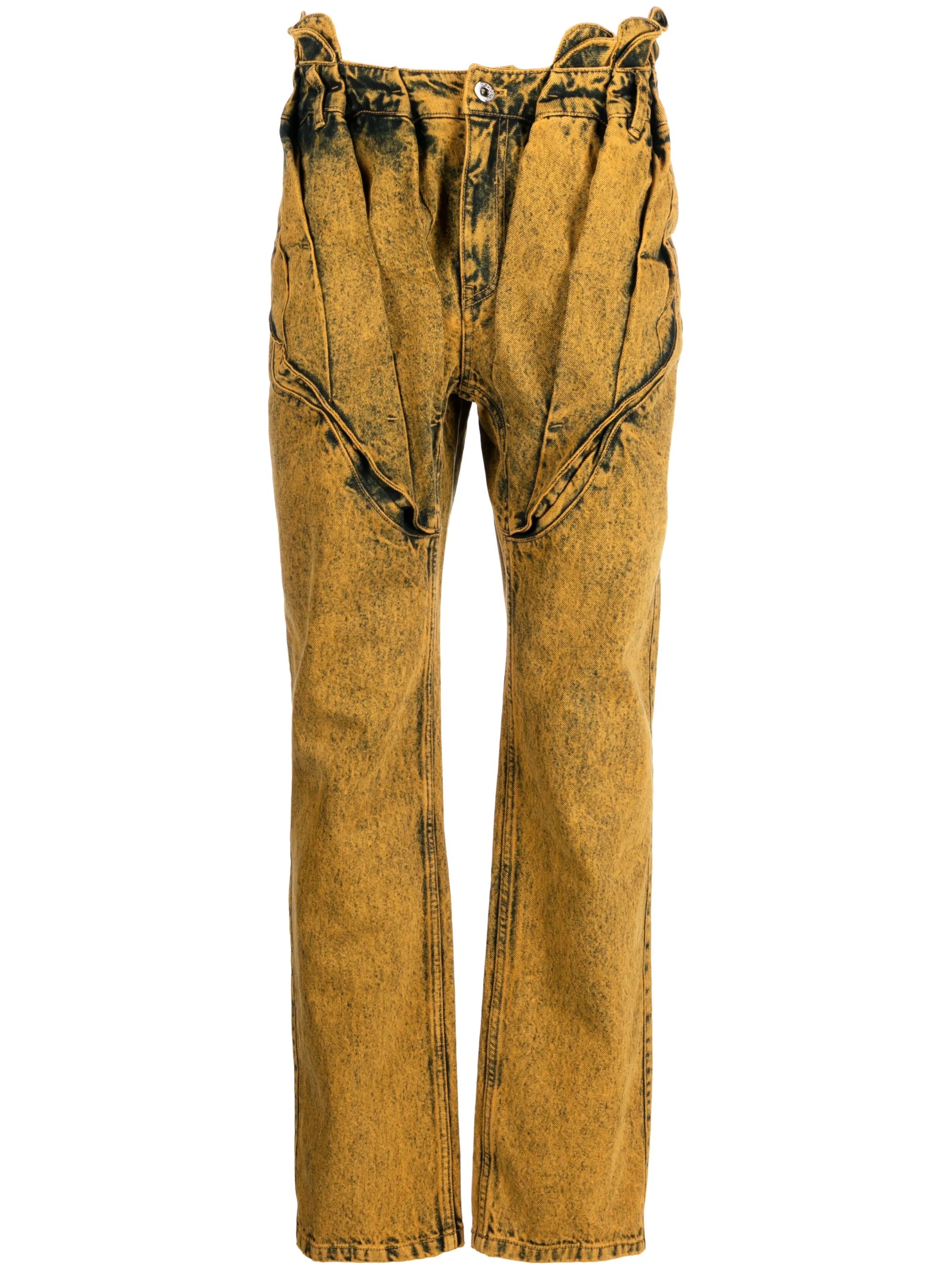 mid-rise straight-leg jeans