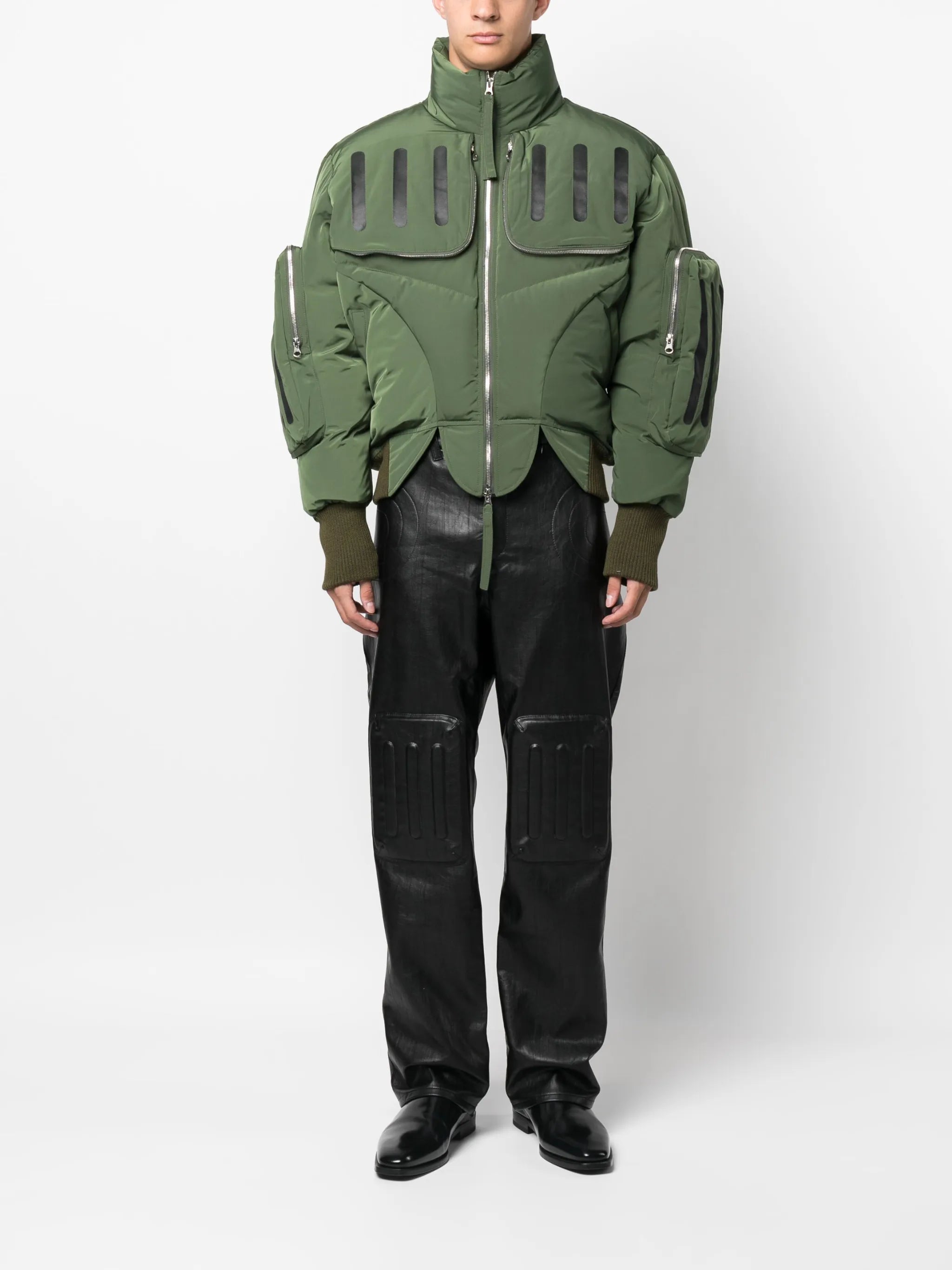 Seam-detail doublet flight jacket