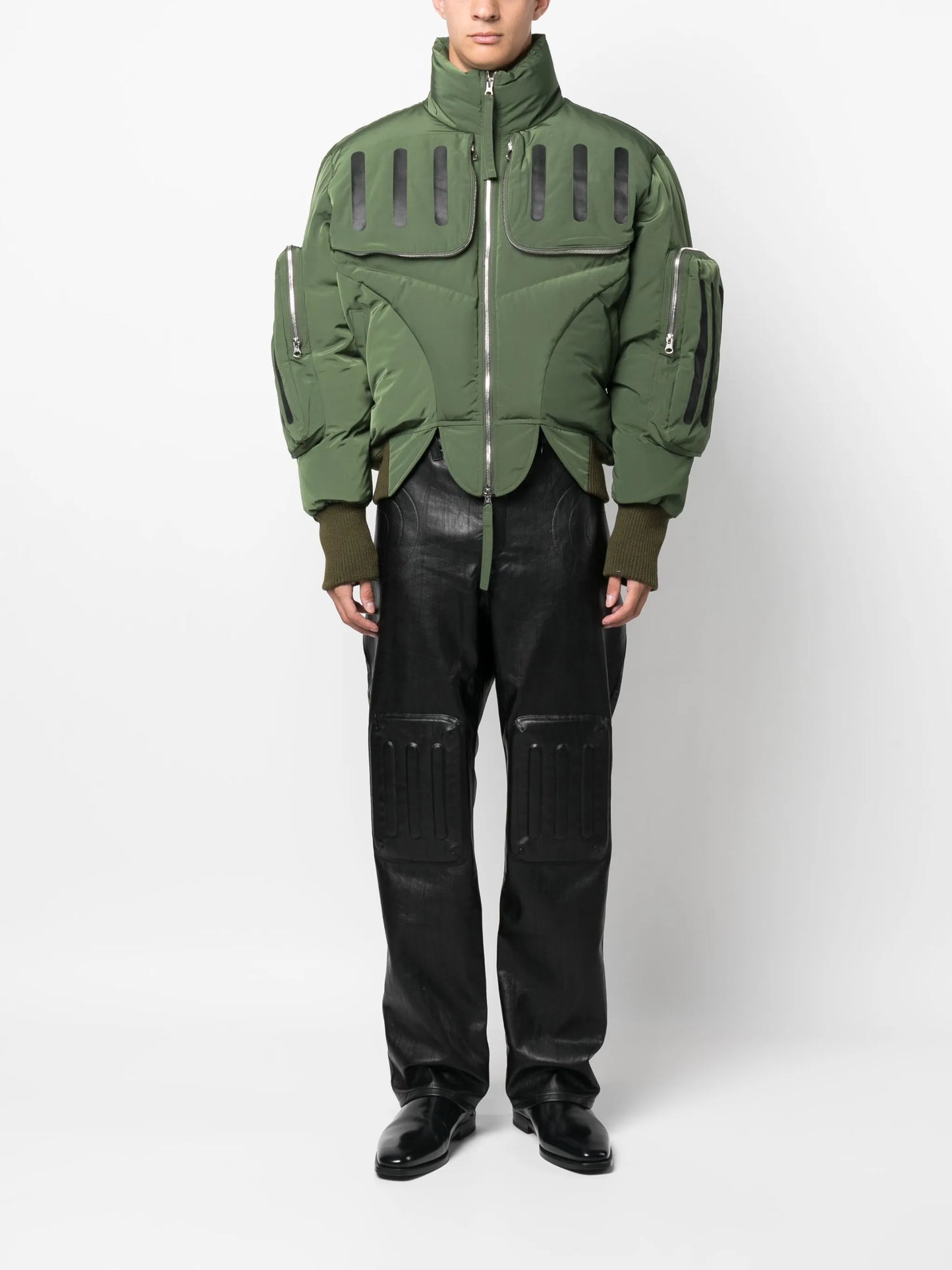 Seam-detail doublet flight jacket