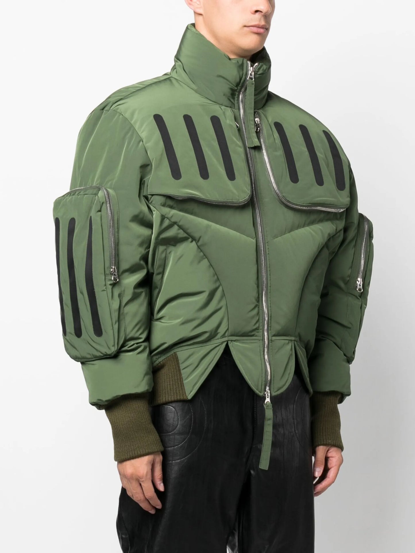 Seam-detail doublet flight jacket