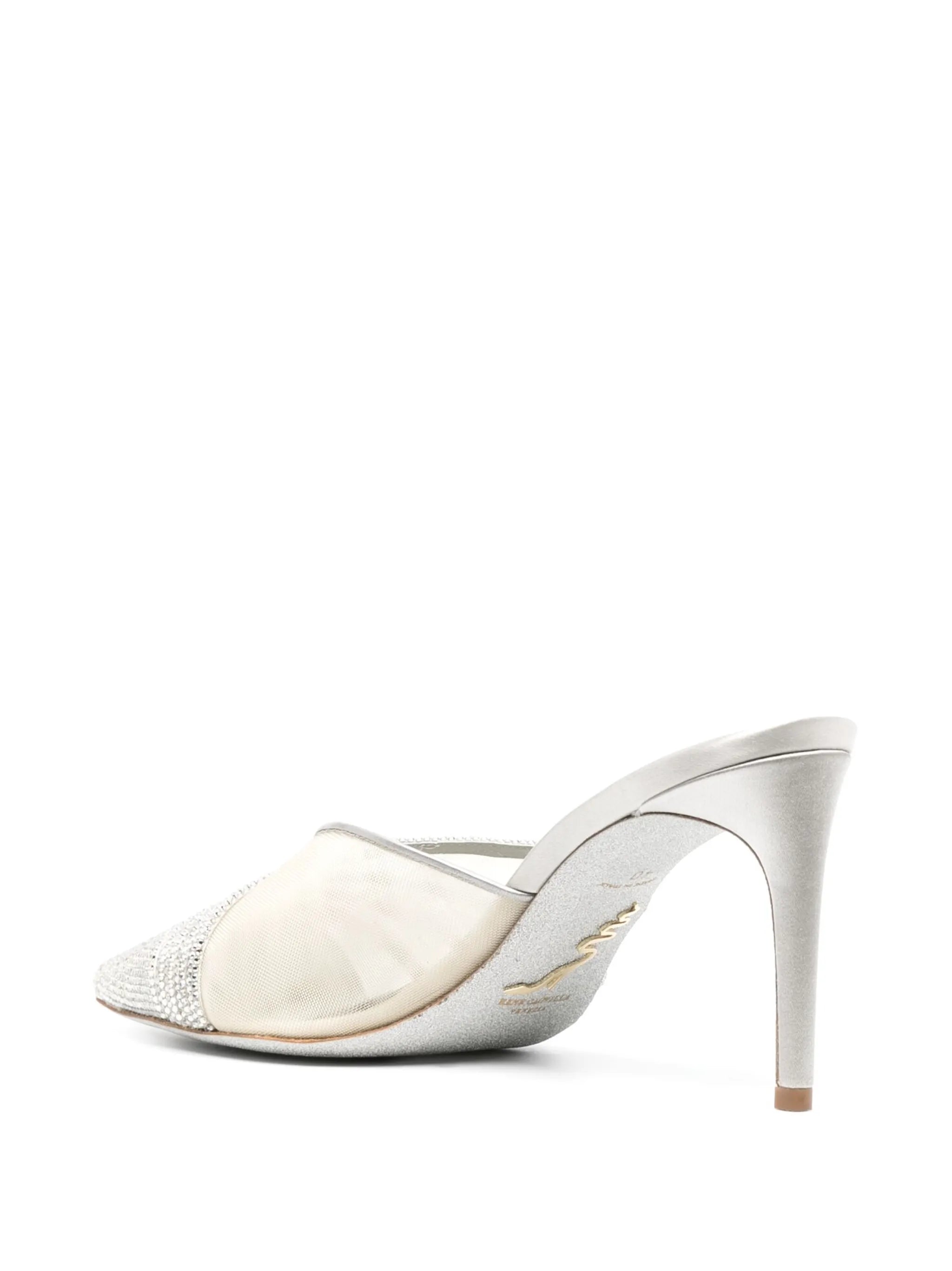 Bridal 80mm crystal-embellished mules