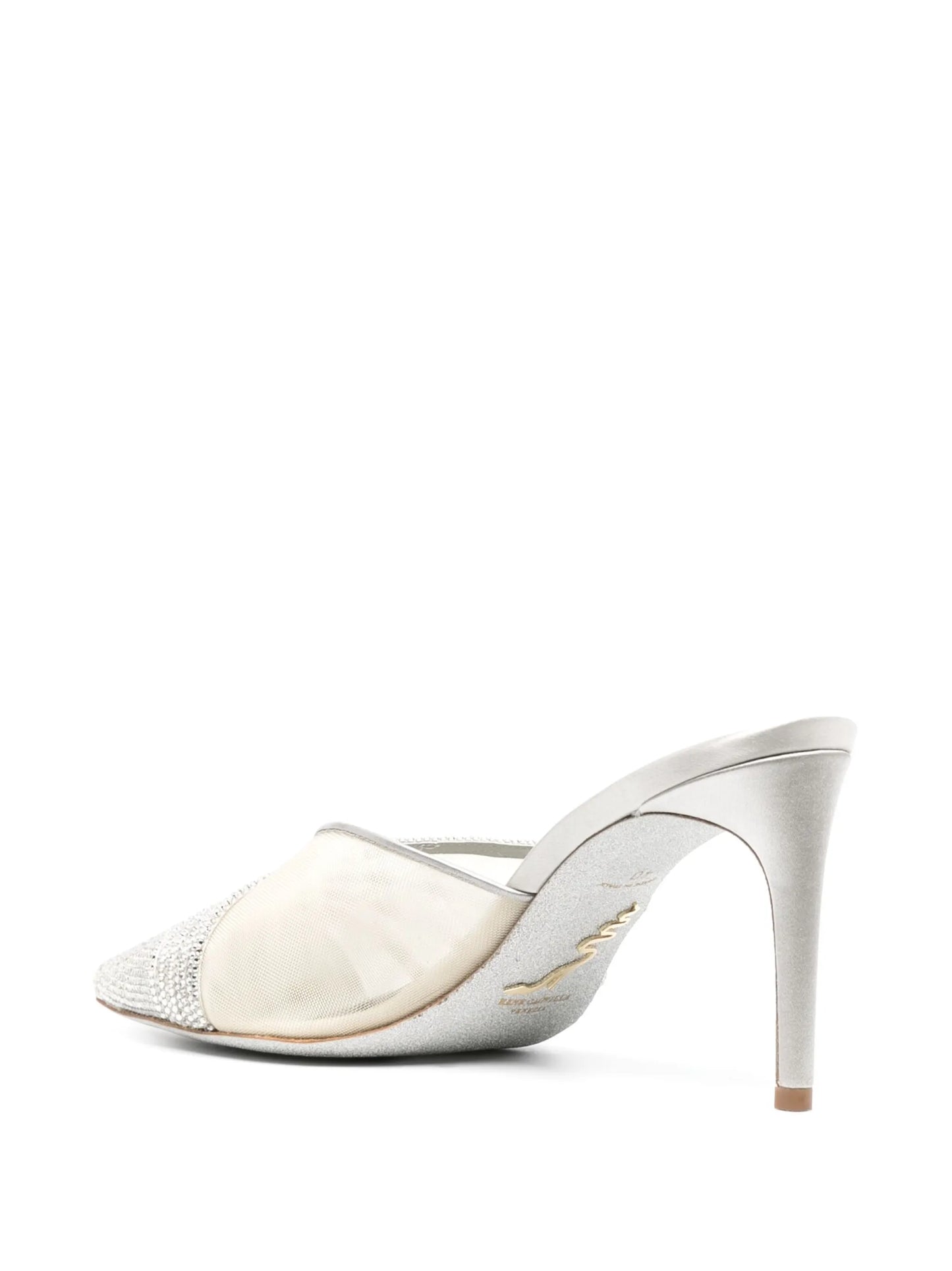 Bridal 80mm crystal-embellished mules