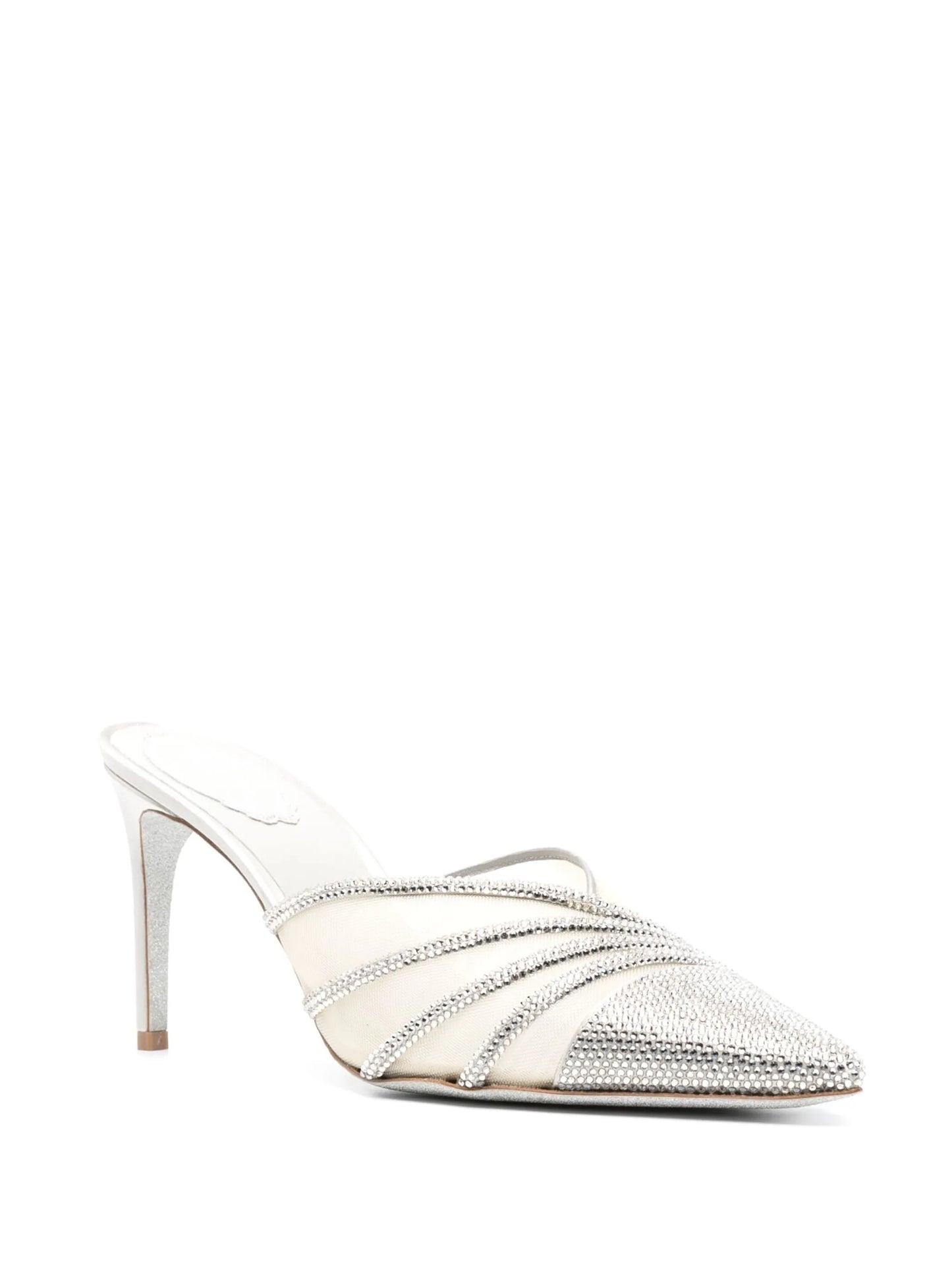 Bridal 80mm crystal-embellished mules