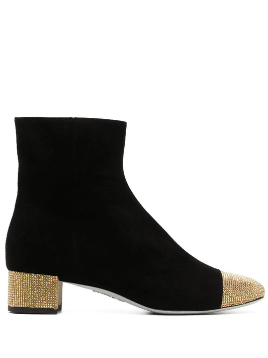 40mm rhinestone-embellished suede boots