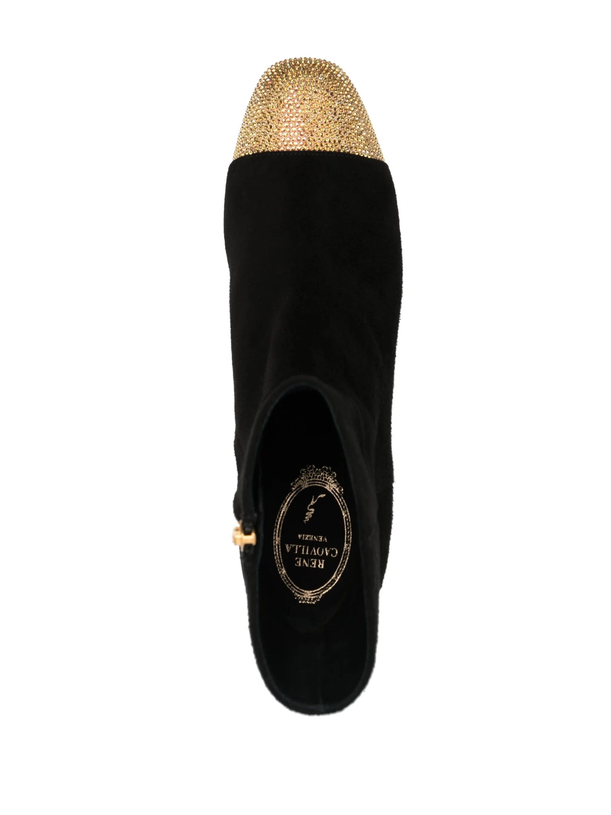 40mm rhinestone-embellished suede boots