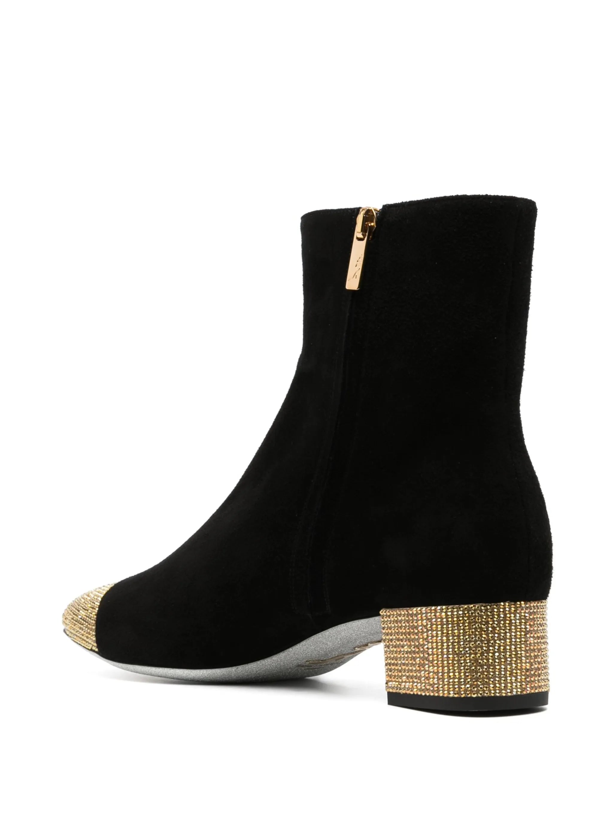 40mm rhinestone-embellished suede boots