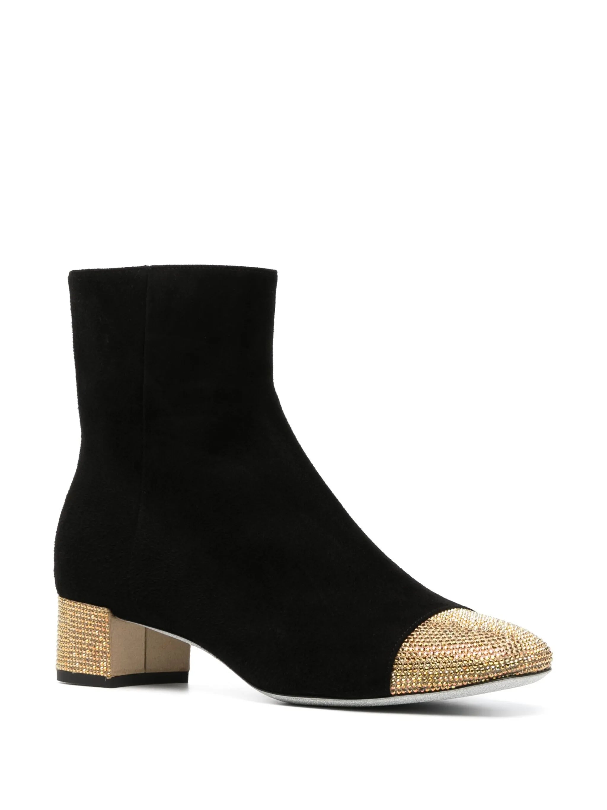 40mm rhinestone-embellished suede boots