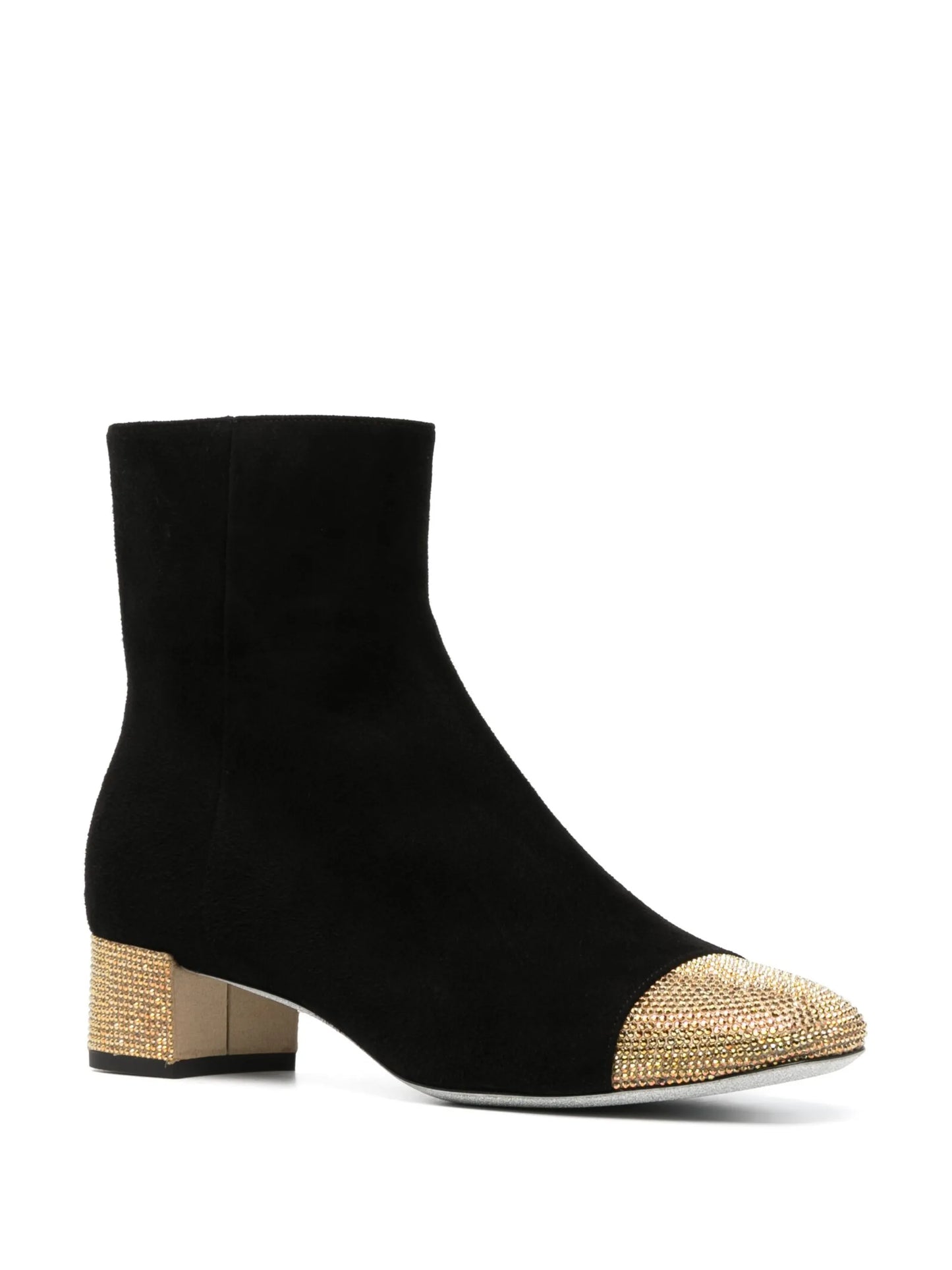 40mm rhinestone-embellished suede boots