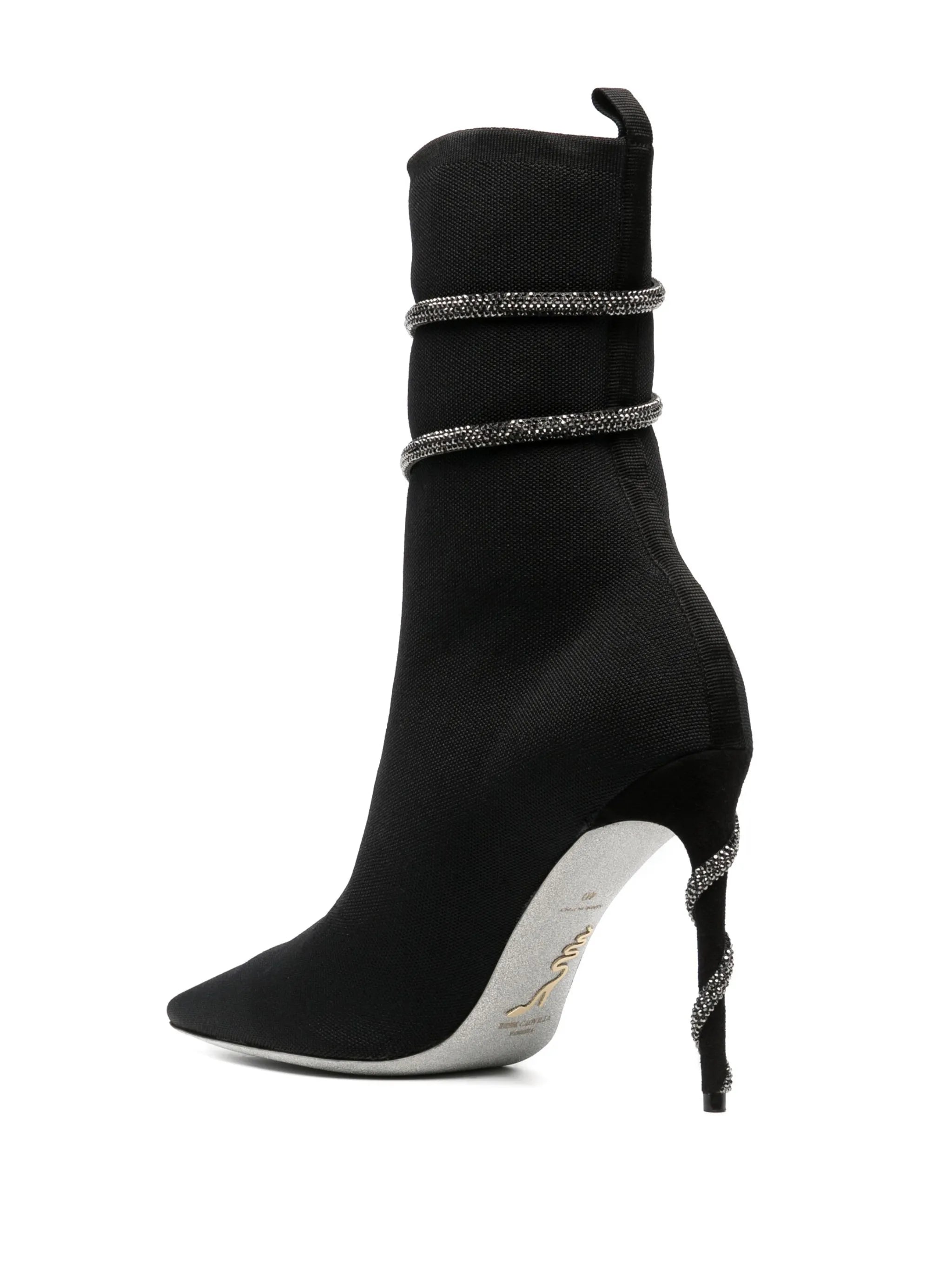 110mm crystal-embellished pointed boots