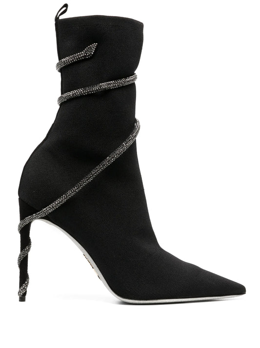110mm crystal-embellished pointed boots