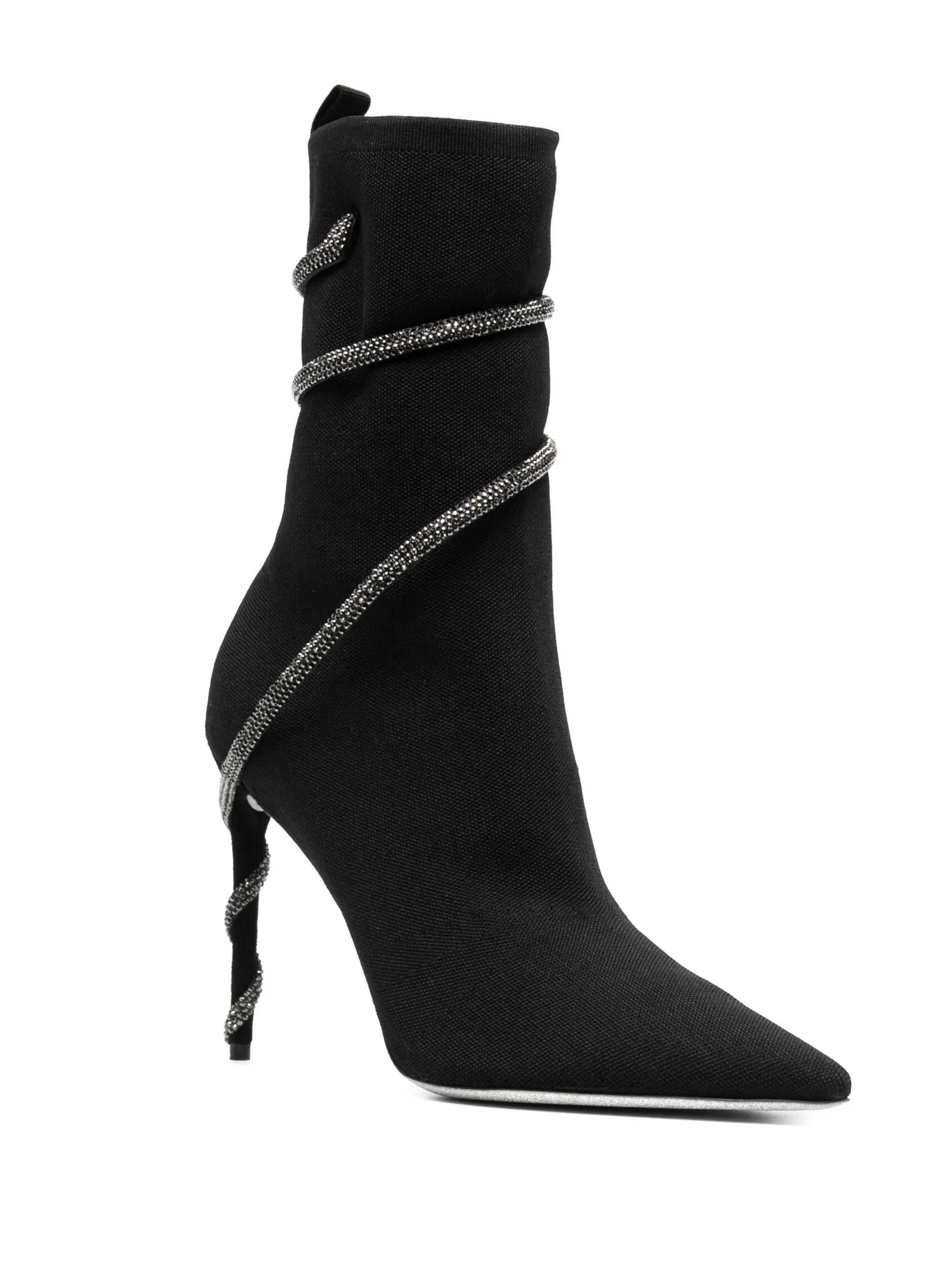 110mm crystal-embellished pointed boots