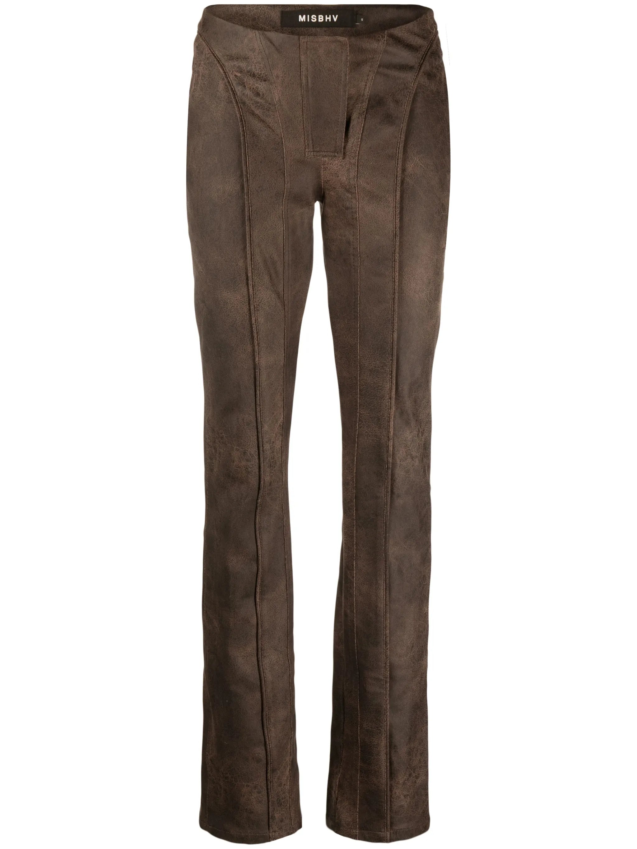 cracked-effect faux-leather trousers
