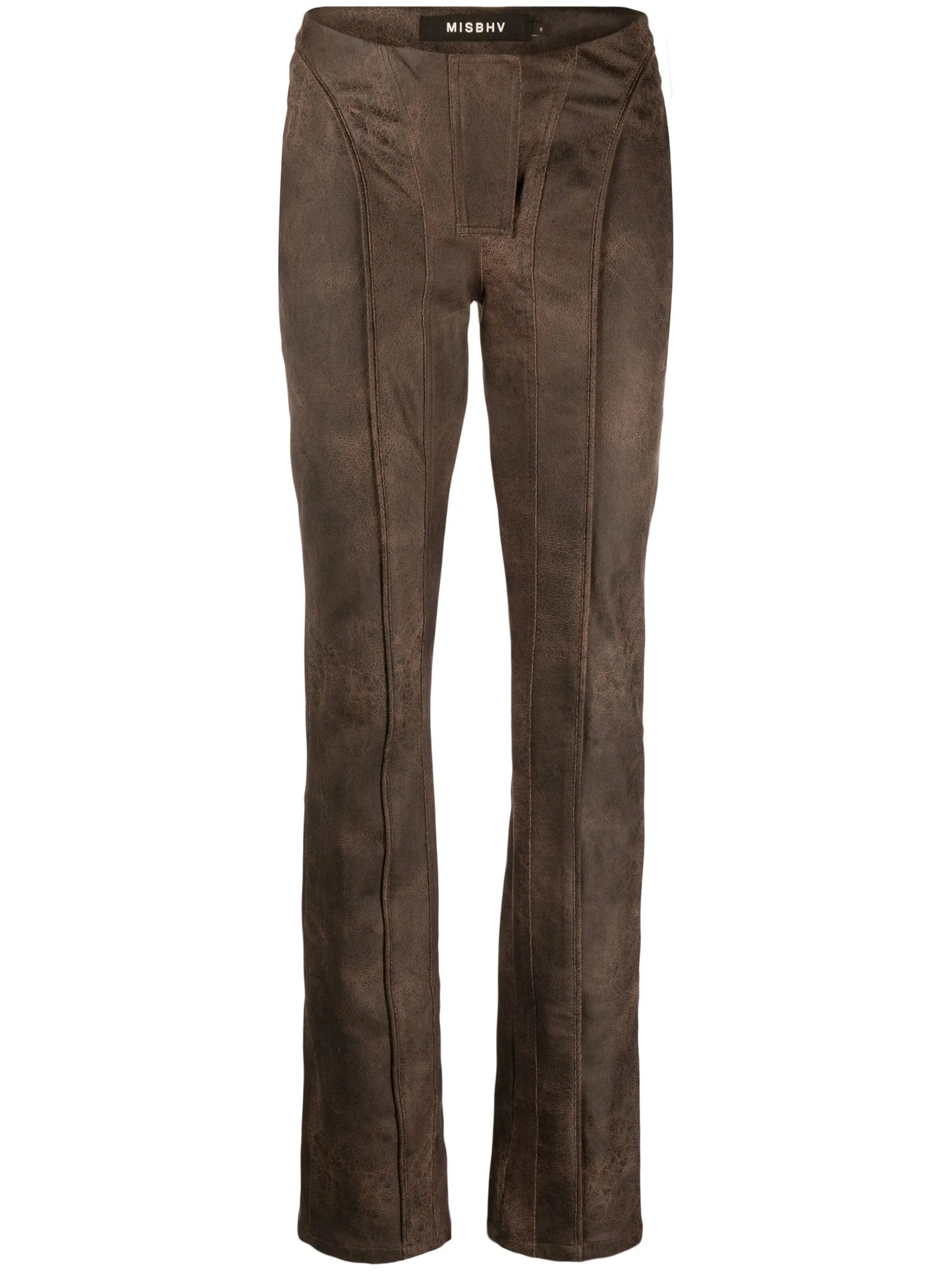 cracked-effect faux-leather trousers