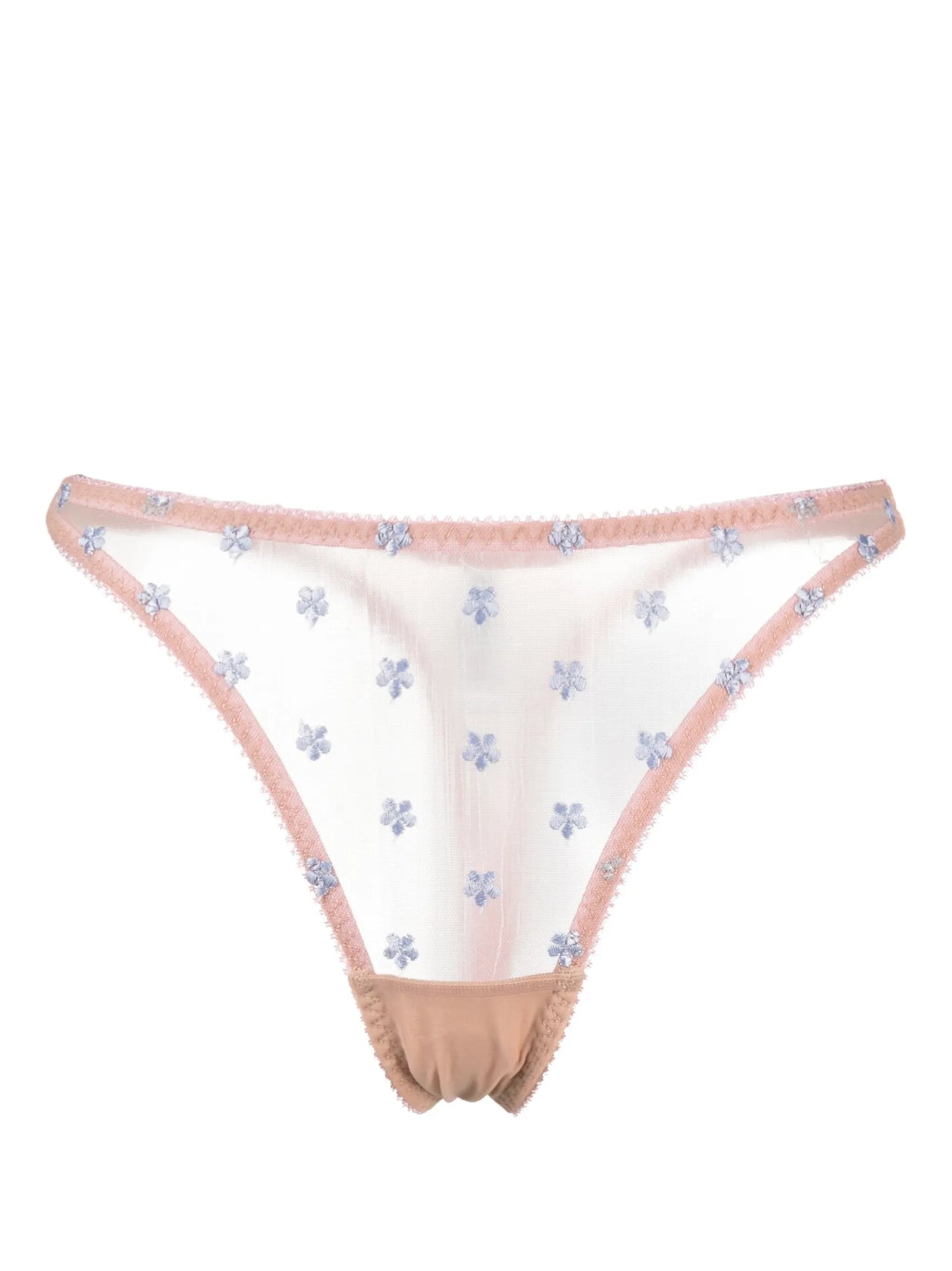 Clover embroidered thong