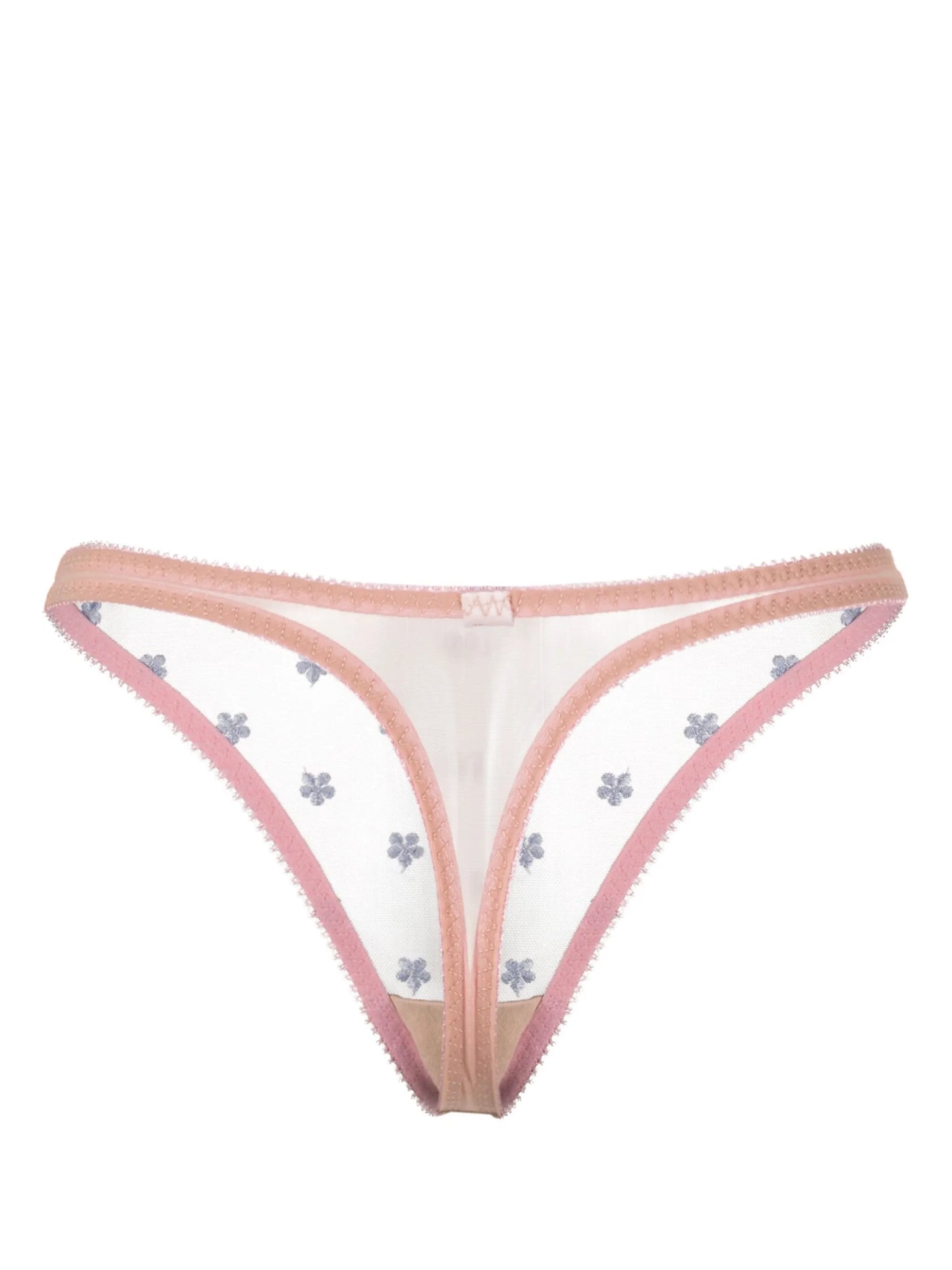 Clover embroidered thong