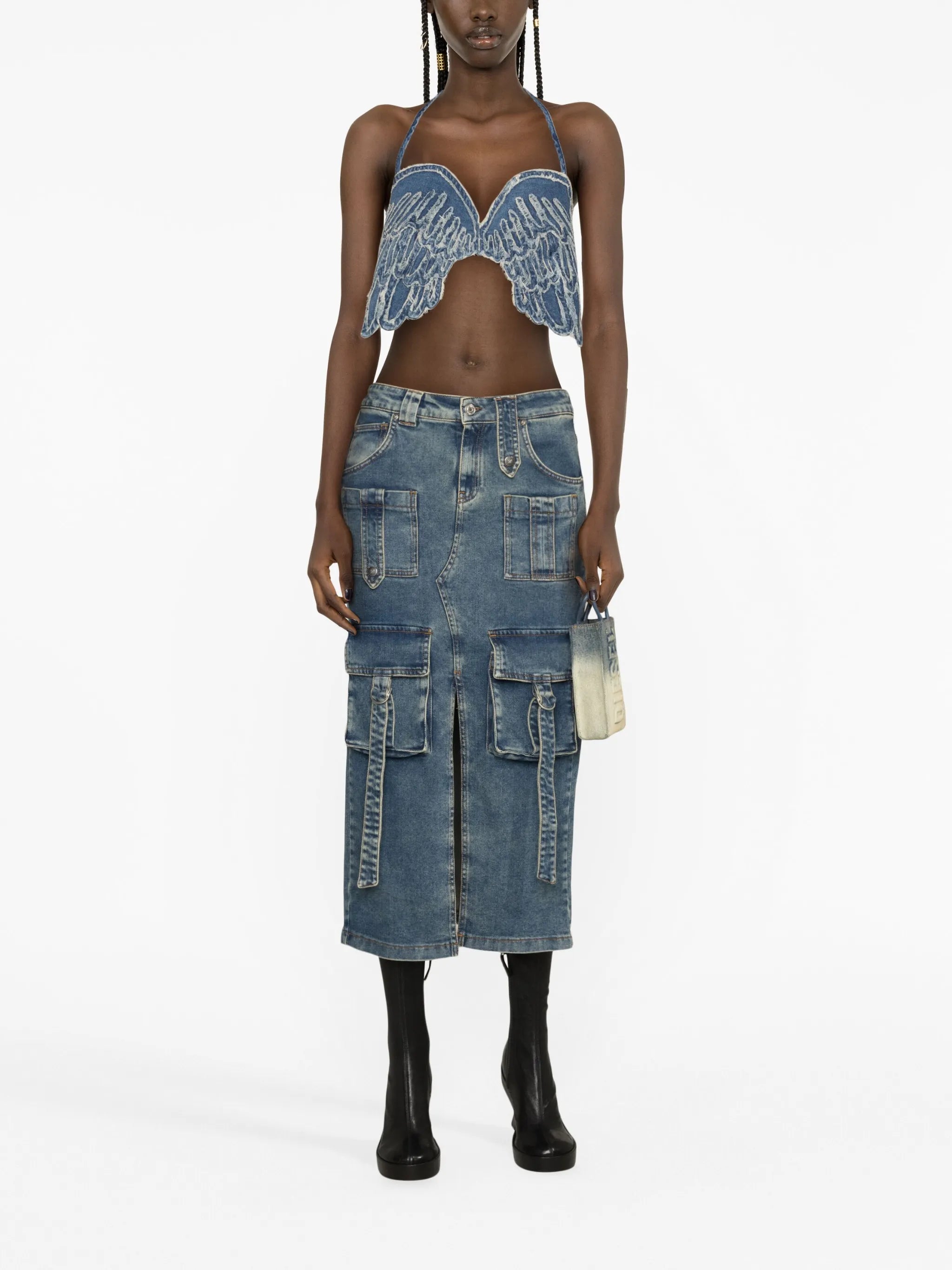denim crop top