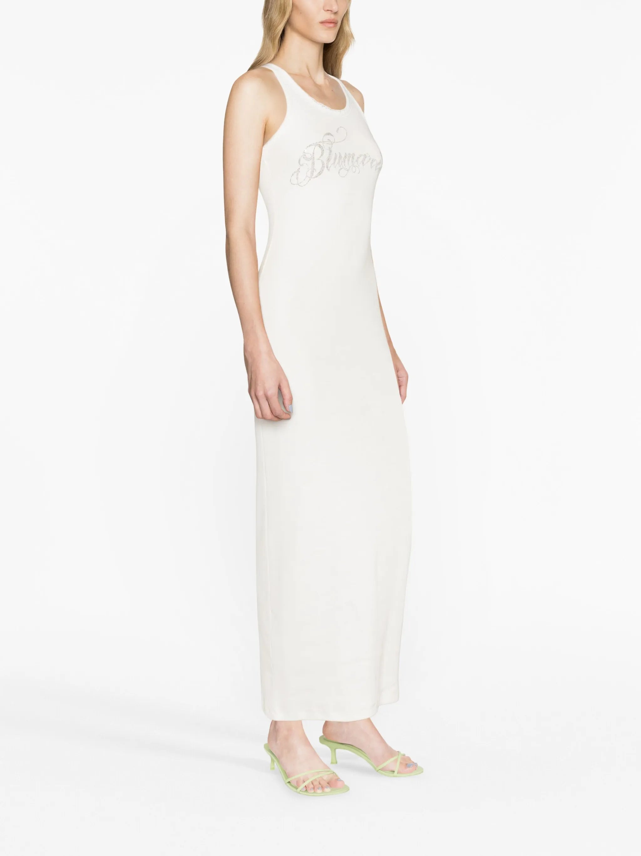 crystal-embellished logo midi dress