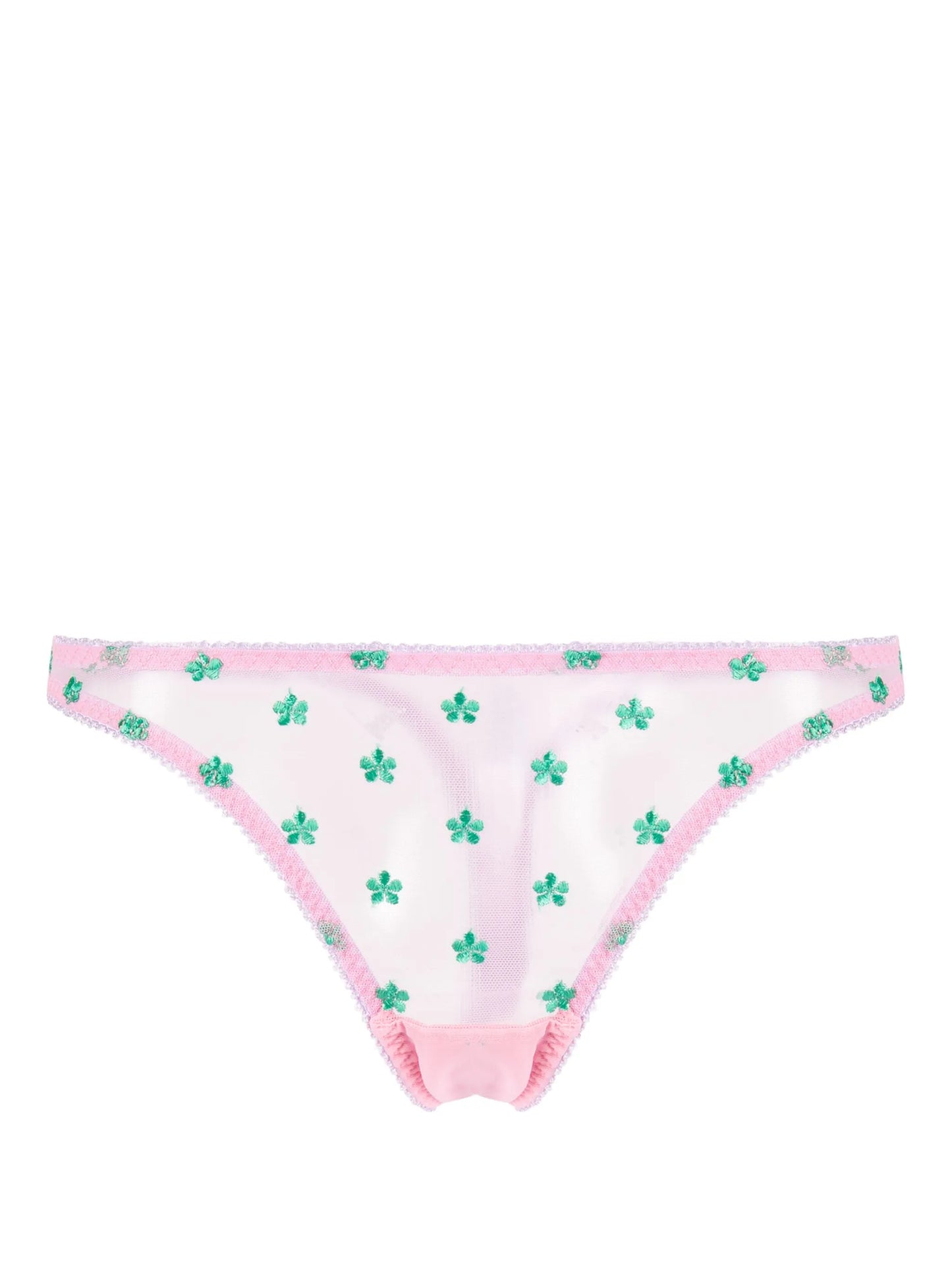 Arella floral-embroidered thong