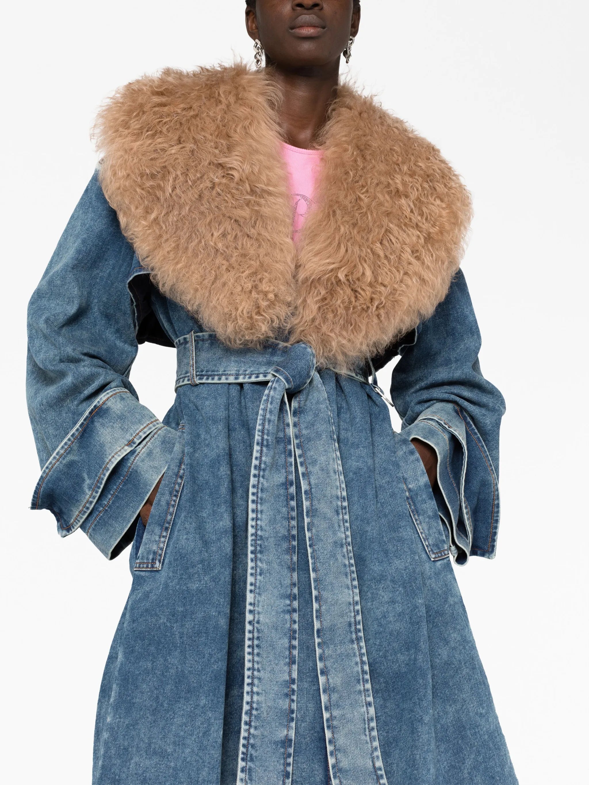 Jean denim trench coat