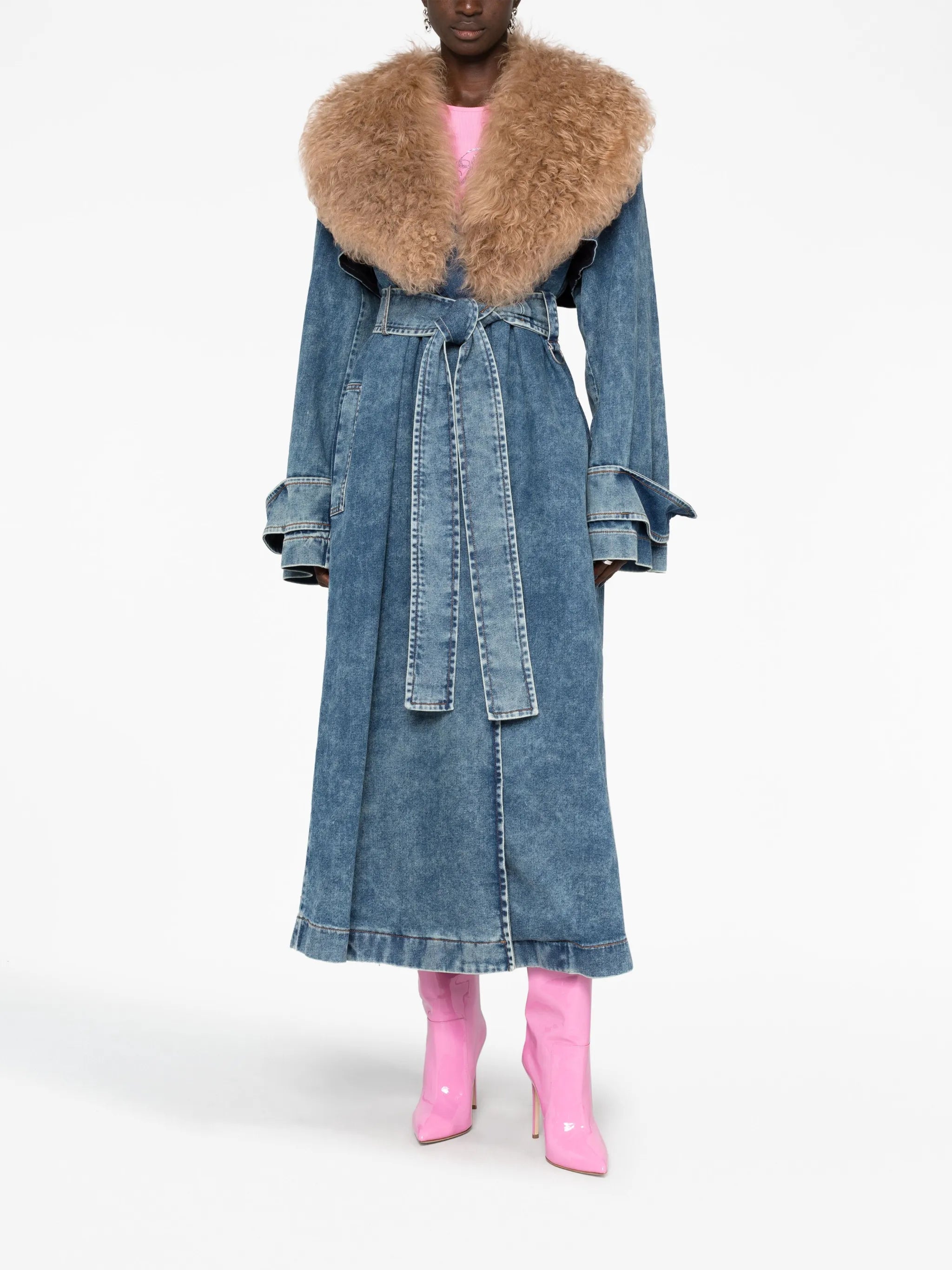 Jean denim trench coat