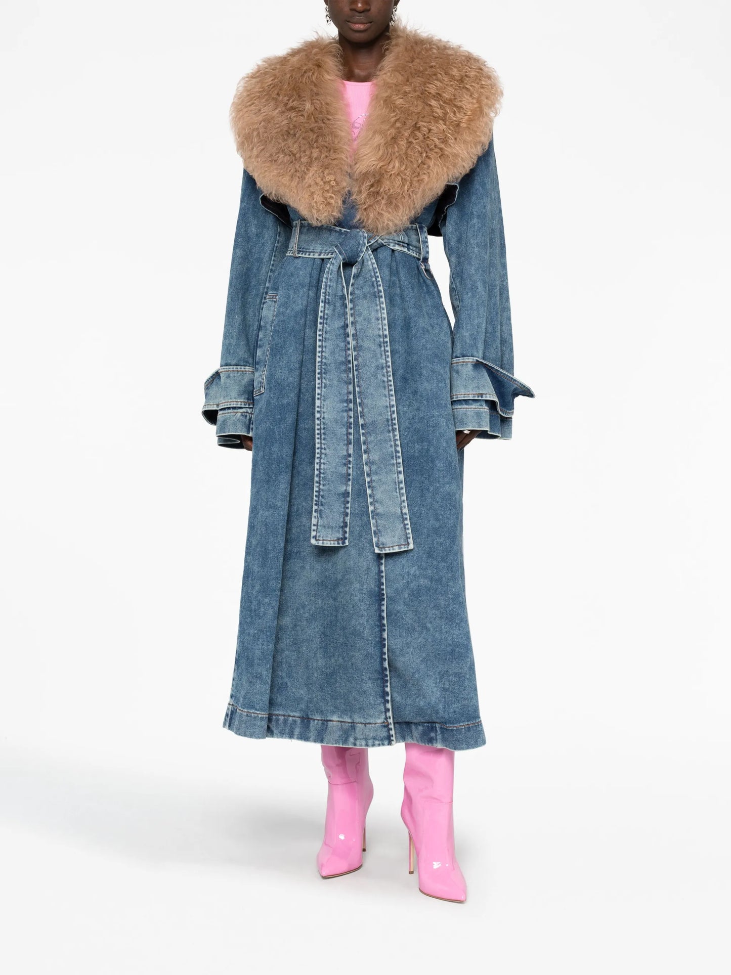 Jean denim trench coat