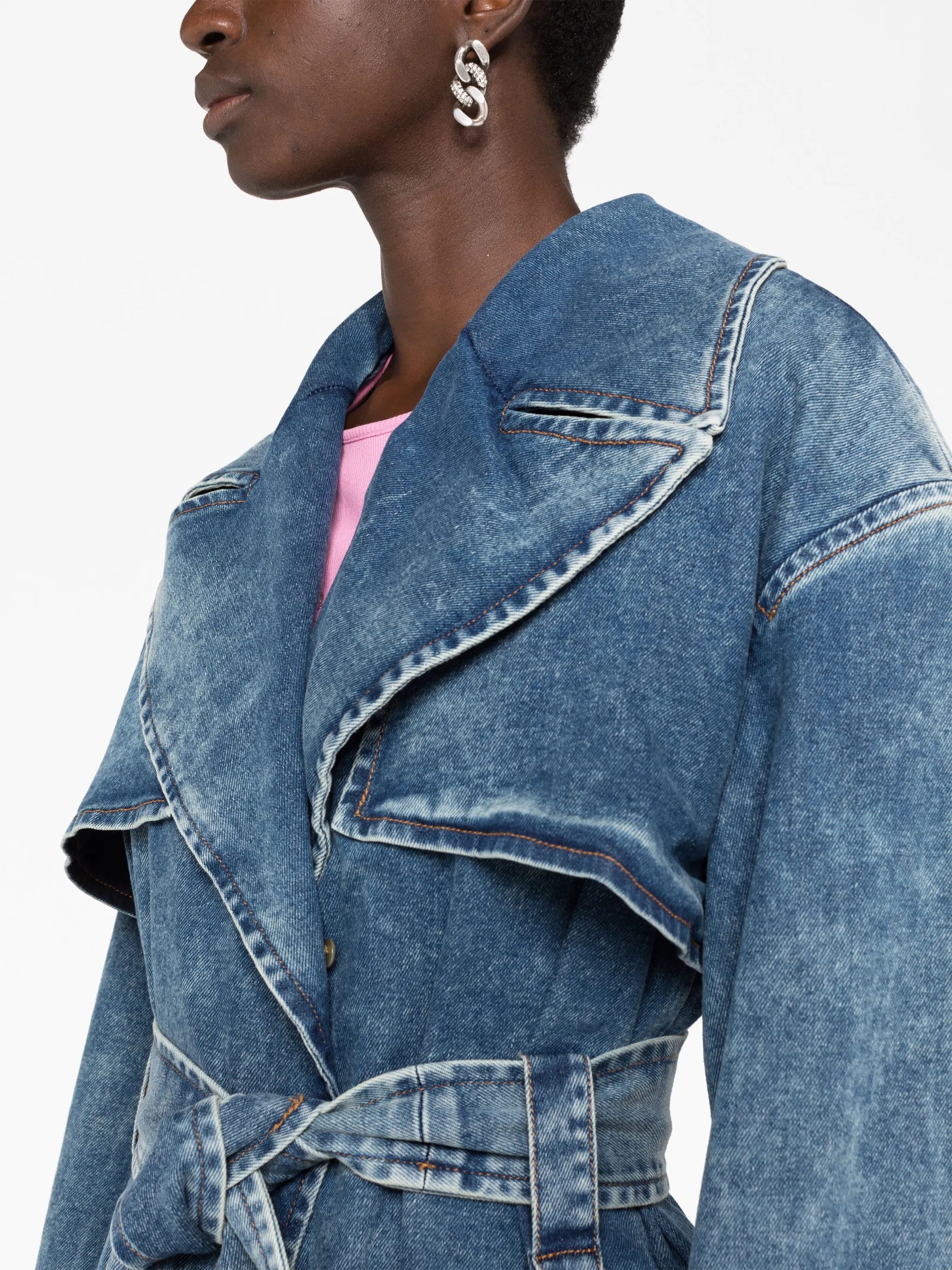 Jean denim trench coat