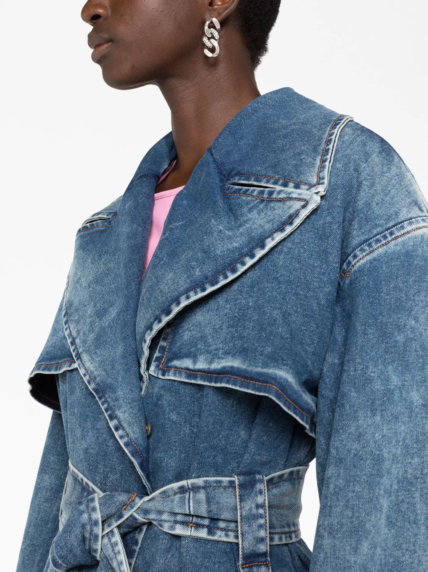 Jean denim trench coat