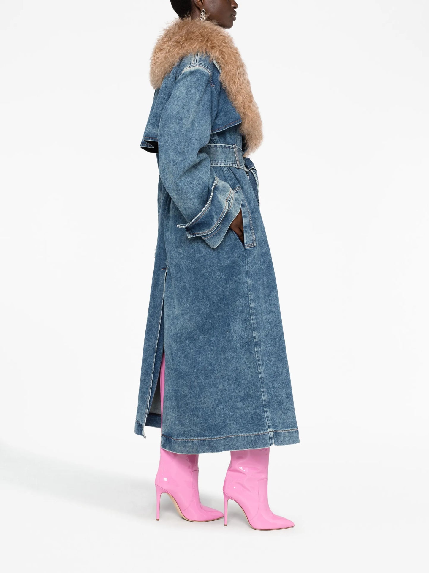 Jean denim trench coat