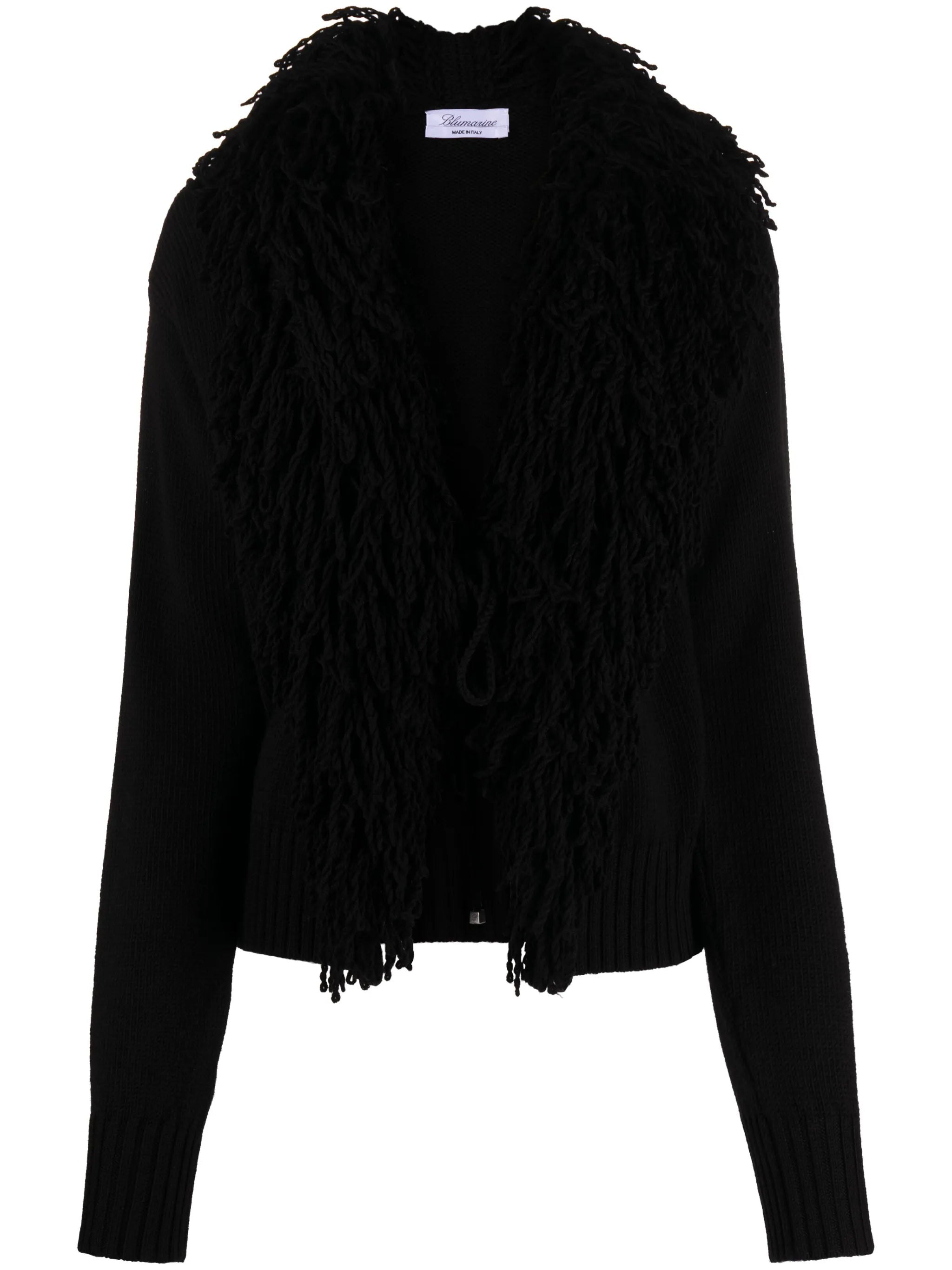 fringed wool cardigan